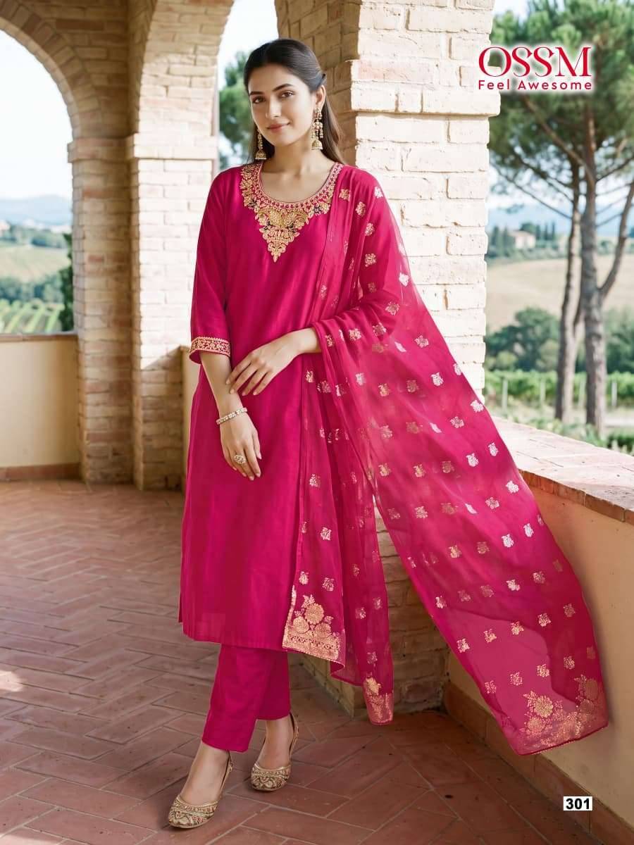 Ossm Nargis Vol 3 Premium Style Kurti Bottom Dupatta ( Set Of 6 Pcs )
