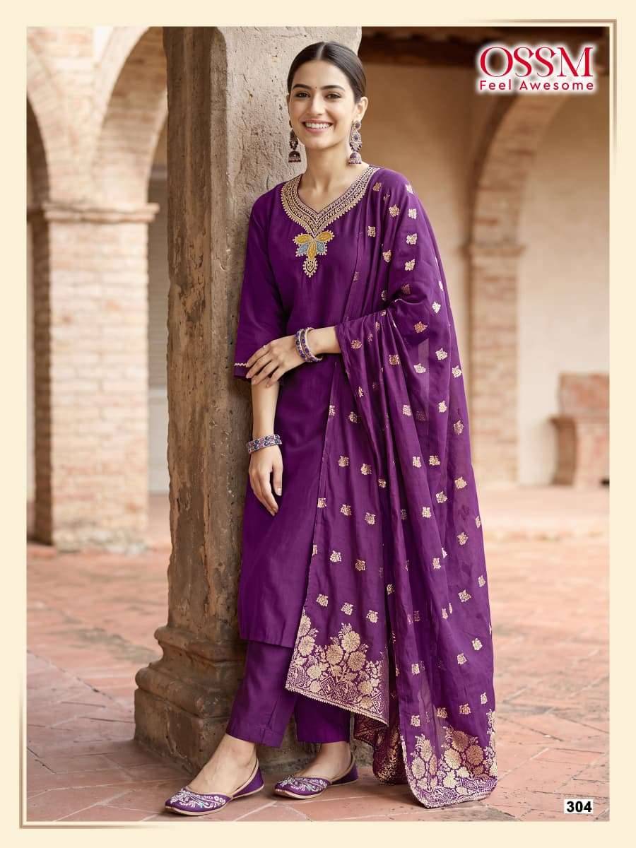 Ossm Nargis Vol 3 Premium Style Kurti Bottom Dupatta ( Set Of 6 Pcs )