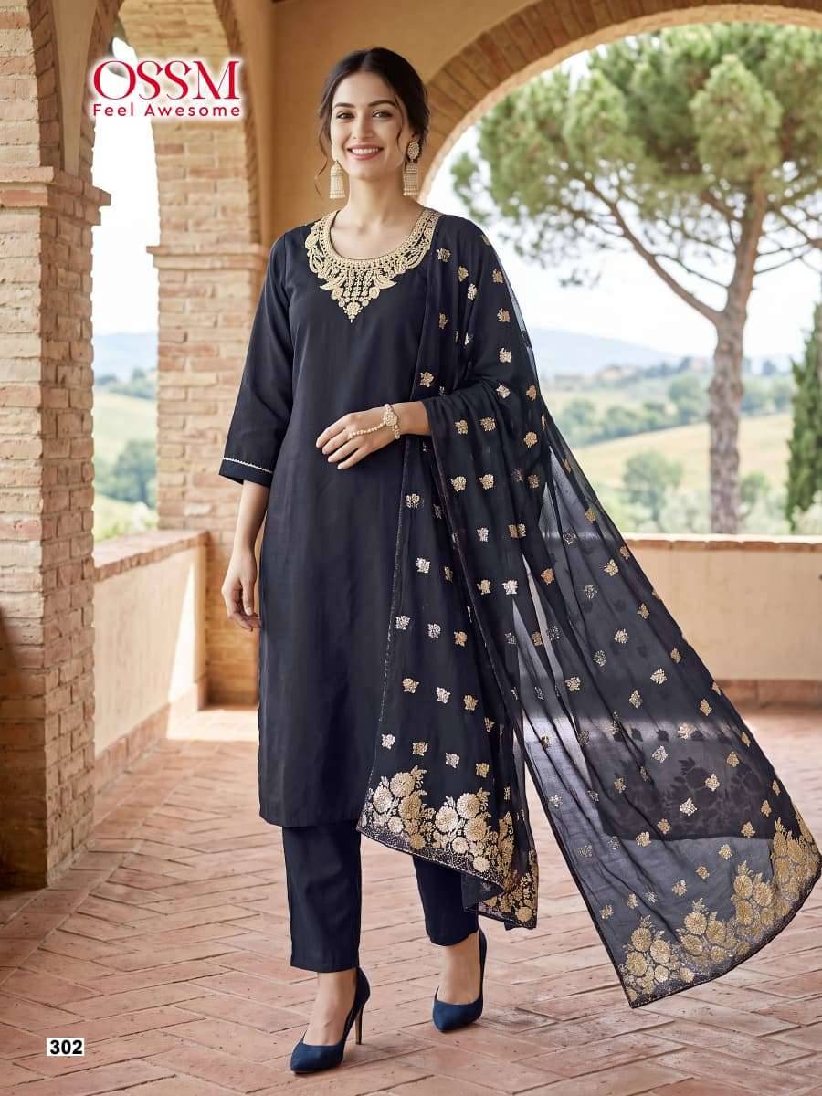 Ossm Nargis Vol 3 Premium Style Kurti Bottom Dupatta ( Set Of 6 Pcs )
