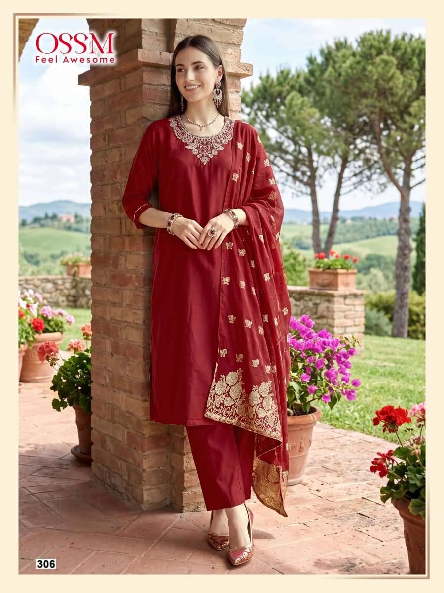 Ossm Nargis Vol 3 Premium Style Kurti Bottom Dupatta ( Set Of 6 Pcs )