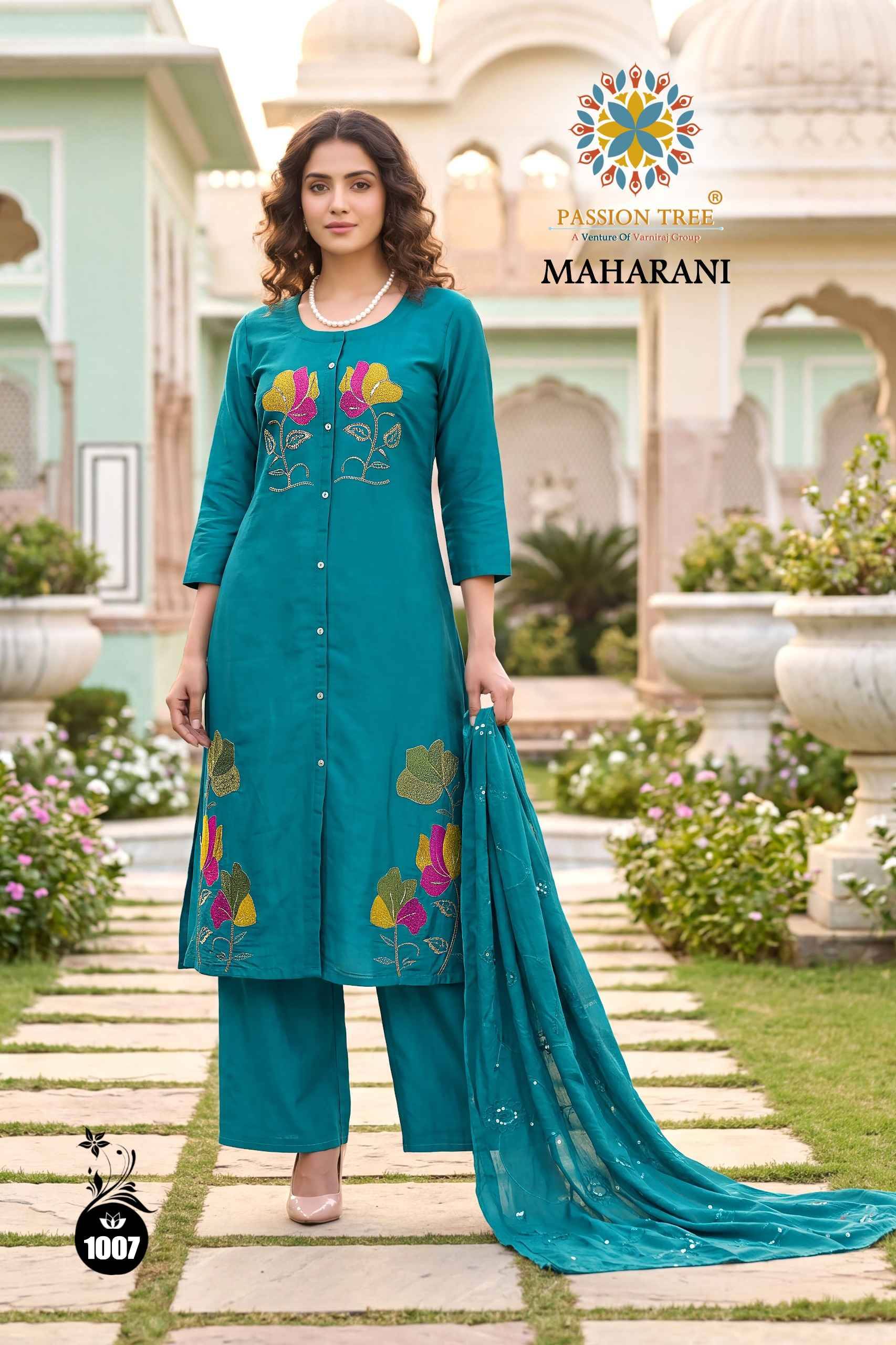 Passion Tree Maharani Vol 1 Roman Silk Kurti Combo 8 pcs Catalog 