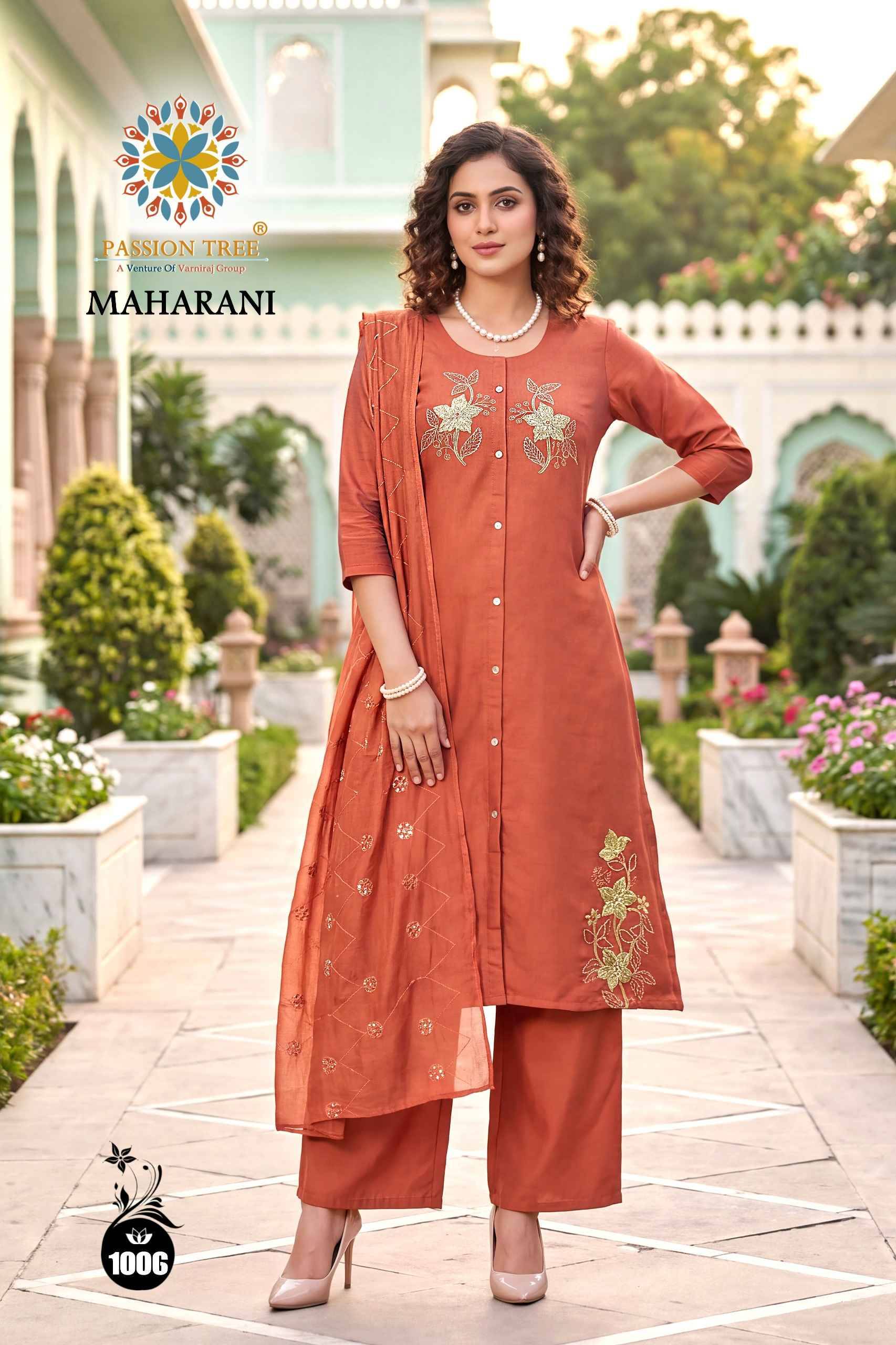 Passion Tree Maharani Vol 1 Roman Silk Kurti Combo 8 pcs Catalog 