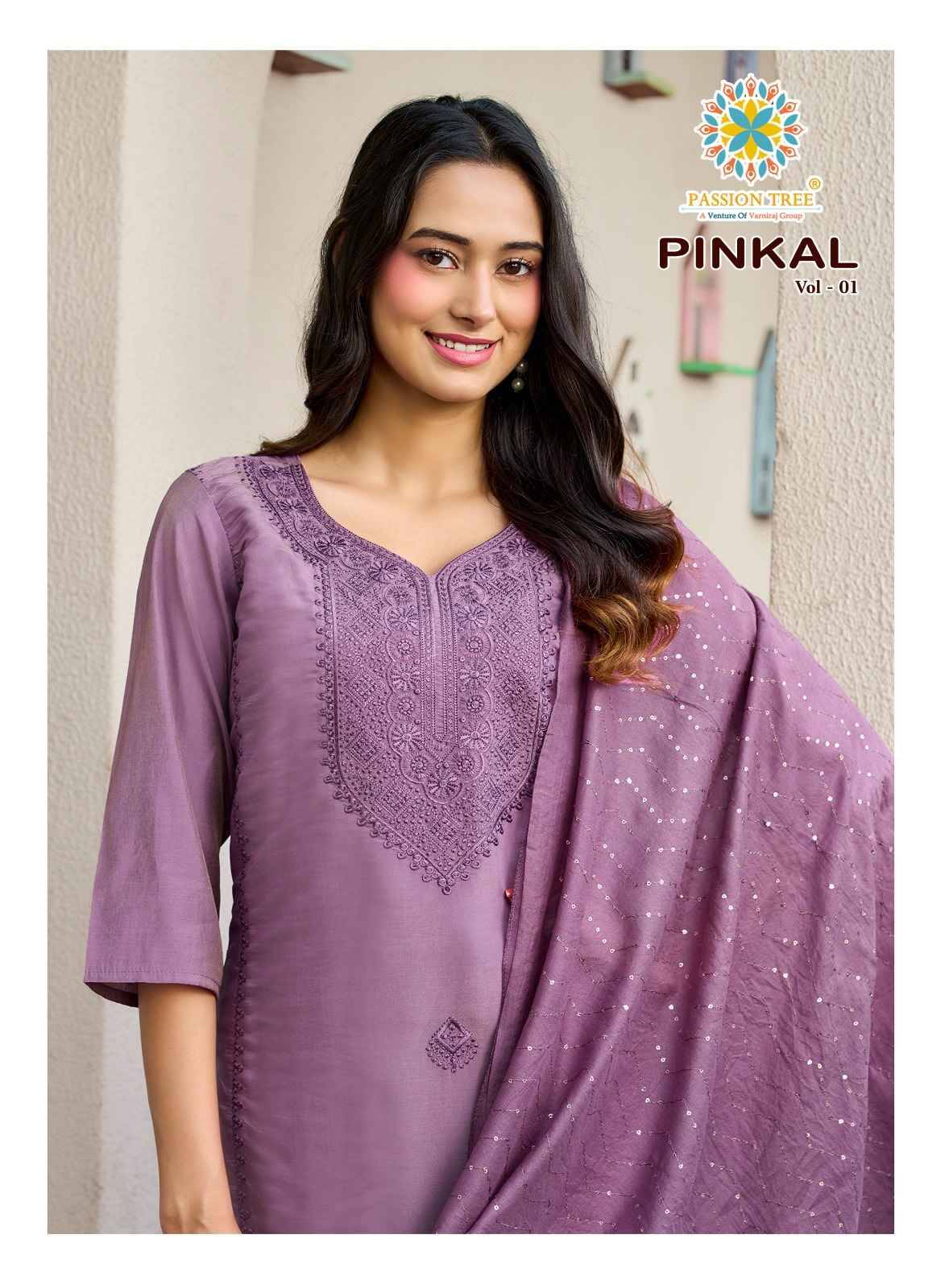 Passion Tree Pinkal Vol 1 Roman Shimmer Kurti 6 pcs Catalog