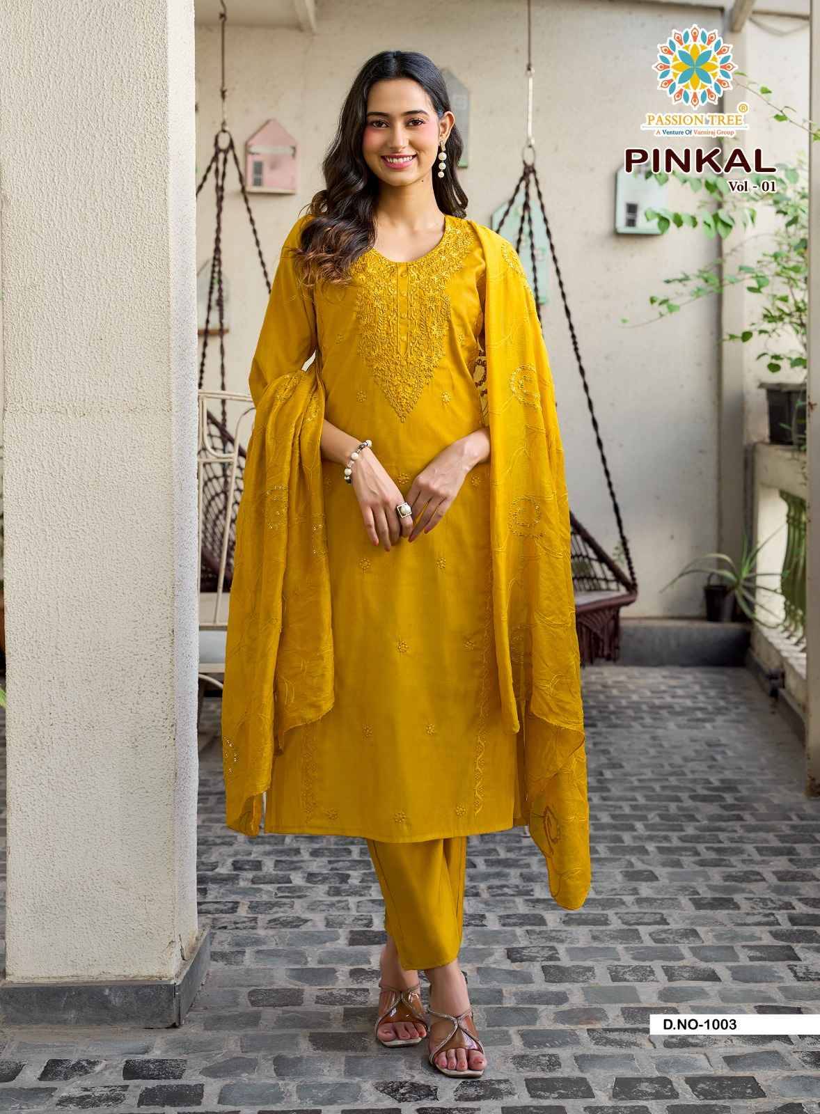 Passion Tree Pinkal Vol 1 Roman Shimmer Kurti 6 pcs Catalog