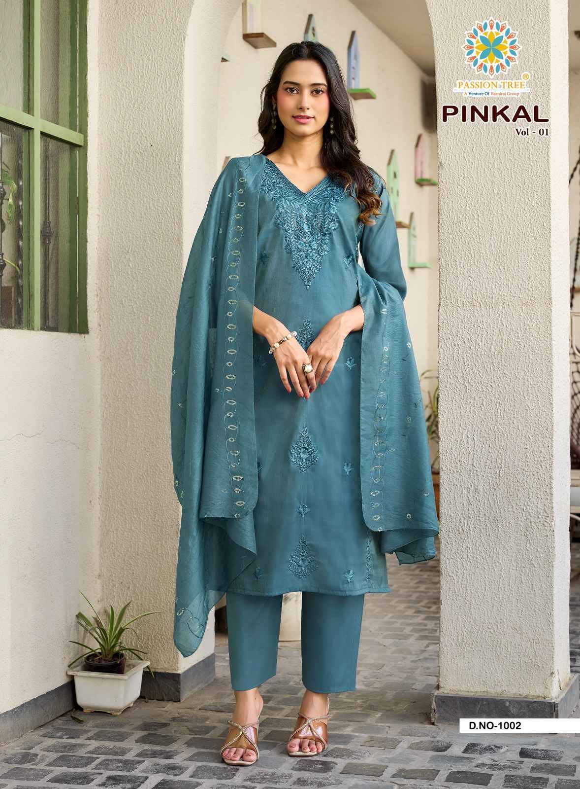 Passion Tree Pinkal Vol 1 Roman Shimmer Kurti 6 pcs Catalog