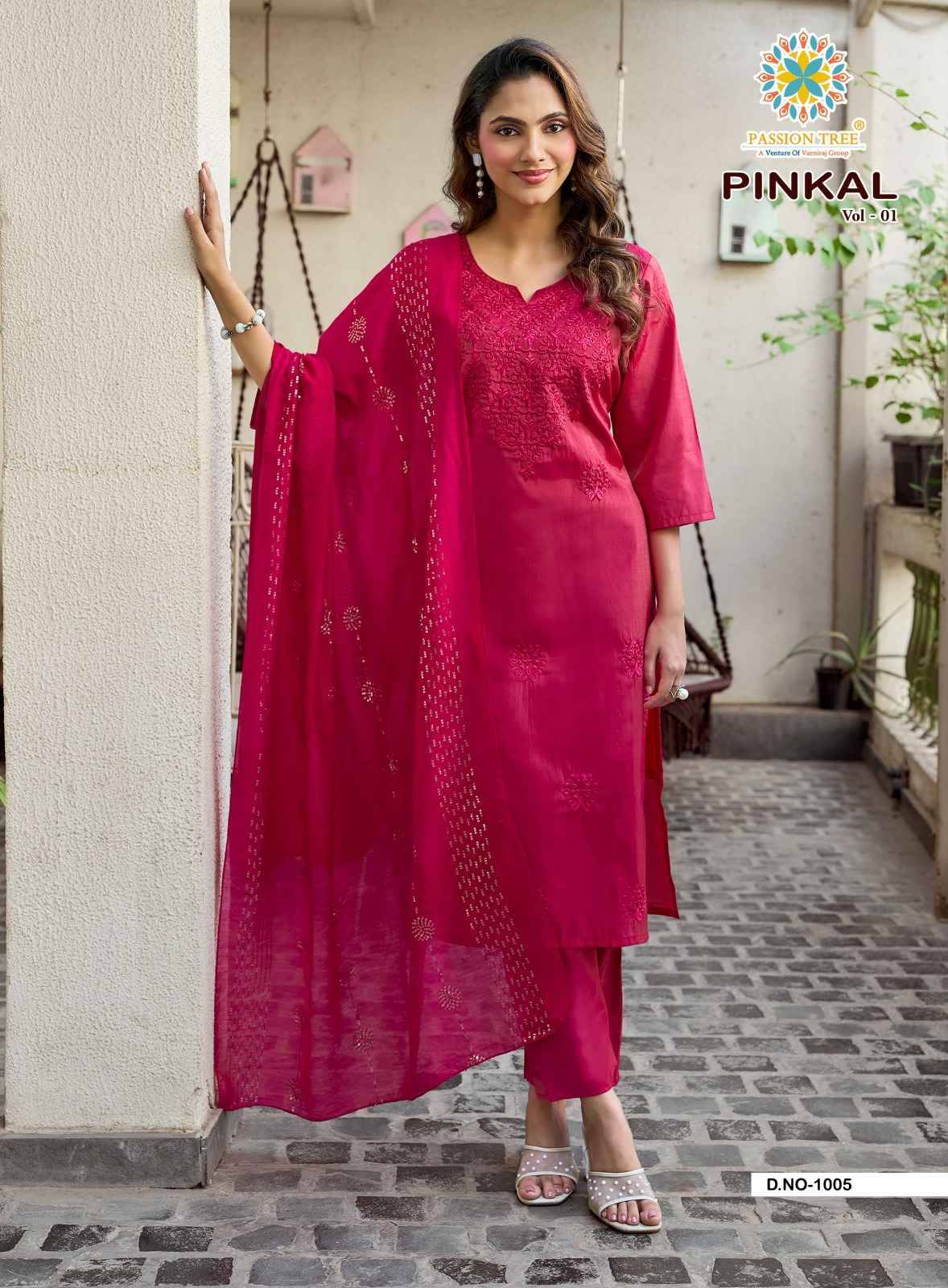 Passion Tree Pinkal Vol 1 Roman Shimmer Kurti 6 pcs Catalog