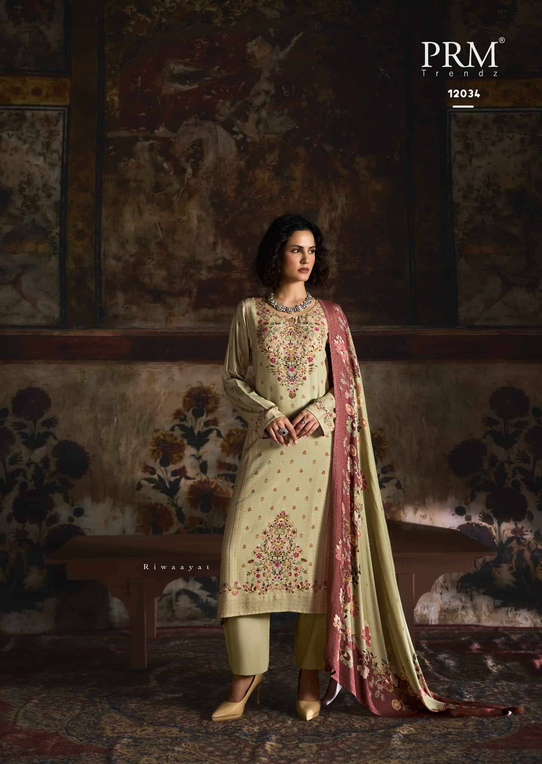 Prm Trendz Uzmaa Pashmina Salwar Suit _ Surat Wholesale Market 6 Pcs Catalog 