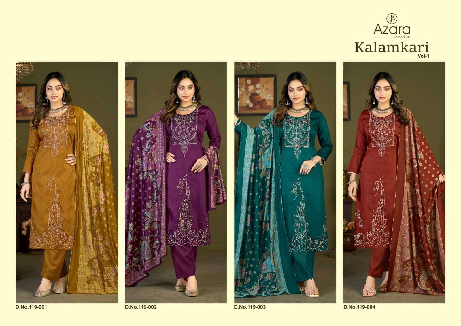 Radhika Azara Kalamkari Vol 1 Pure Jam Cotton Salwar Suit _ Surat Wholesale Market 6 Pcs Catalog 
