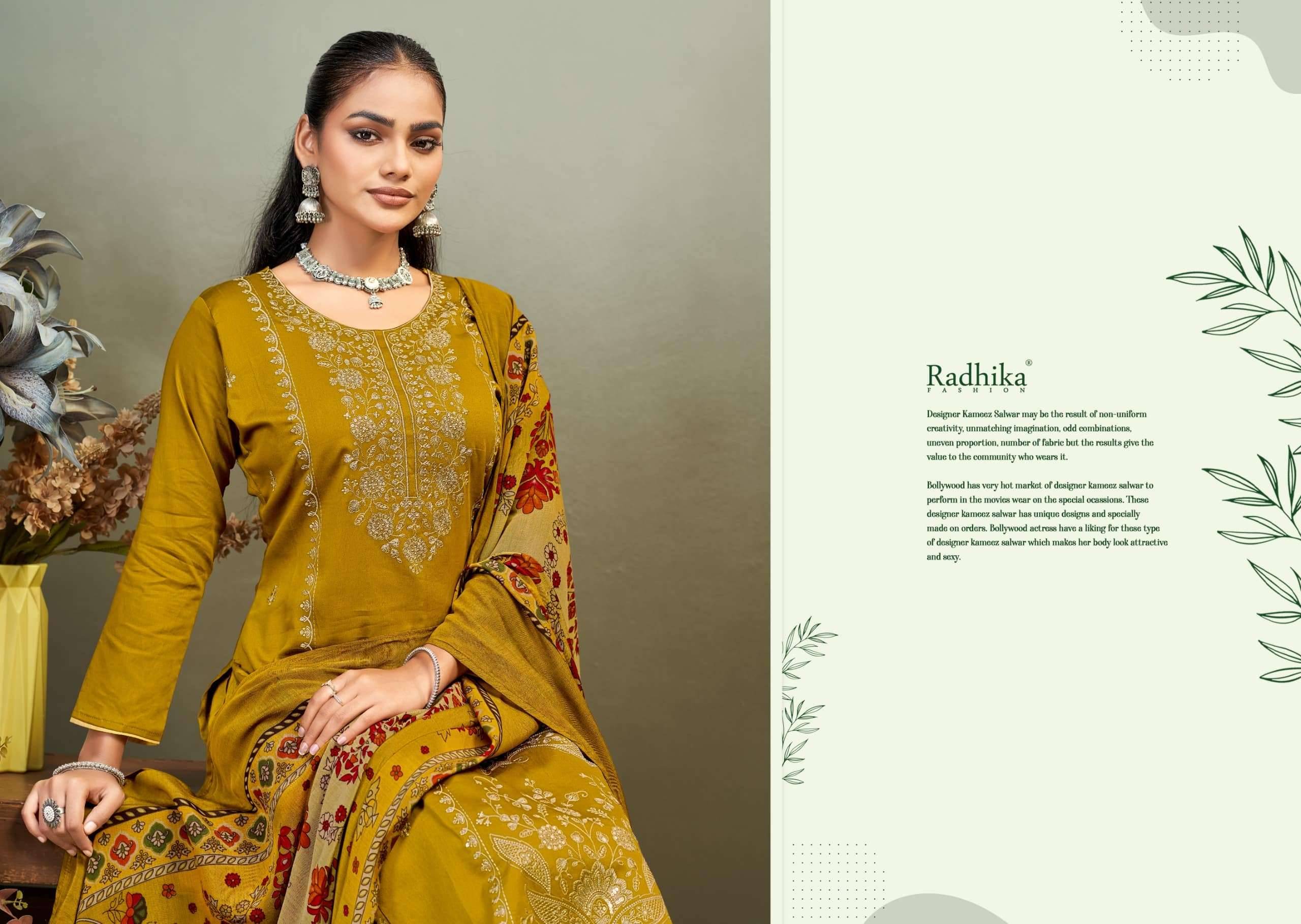 Radhika Azara Zaira Vol 1 Pure Zam Dress Material 6 Pcs Catalog | Surat Textile Market