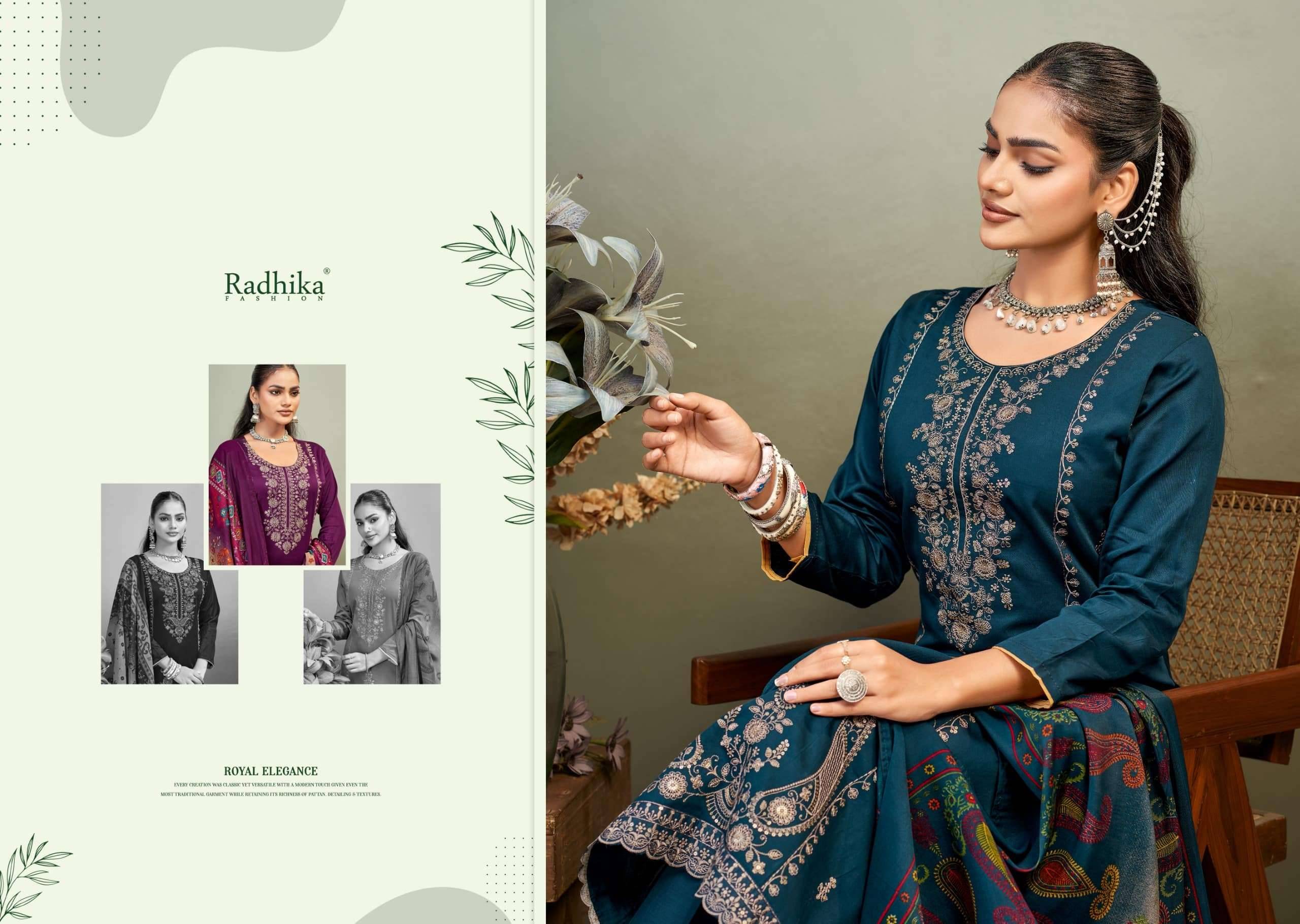 Radhika Azara Zaira Vol 1 Pure Zam Dress Material 6 Pcs Catalog | Surat Textile Market