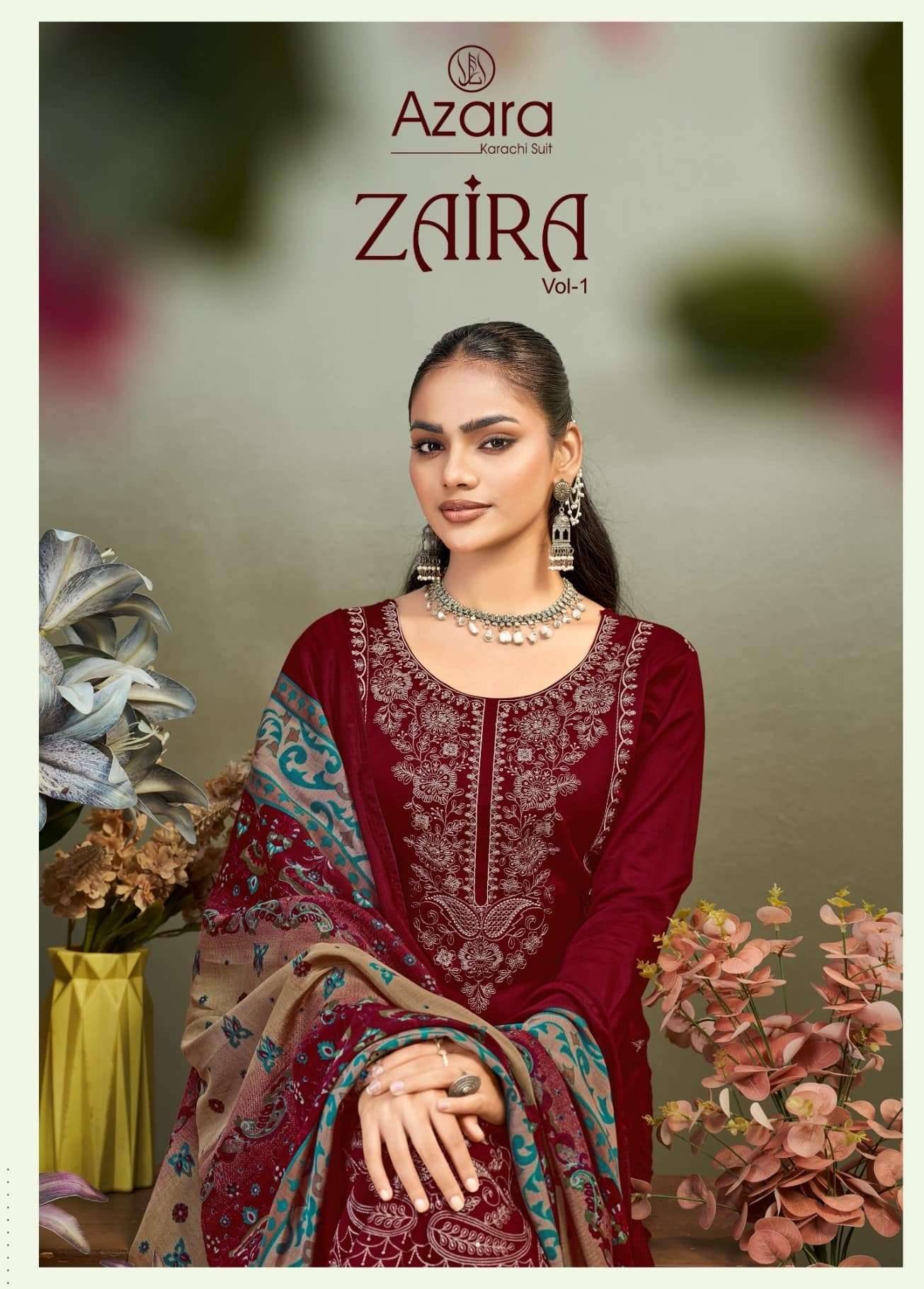 Radhika Azara Zaira Vol 1 Pure Zam Dress Material 6 Pcs Catalog | Surat Textile Market