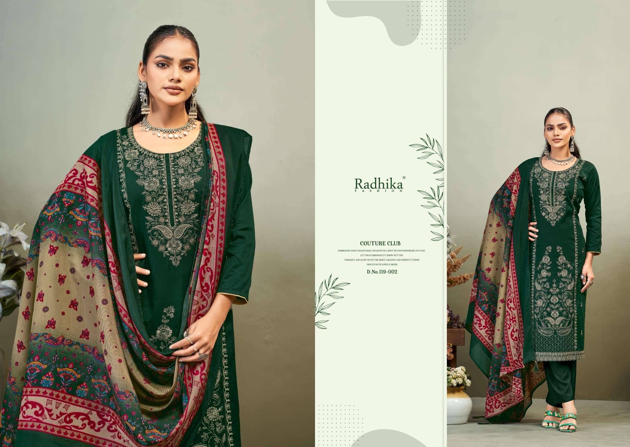 Radhika Azara Zaira Vol 1 Pure Zam Dress Material 6 Pcs Catalog | Surat Textile Market
