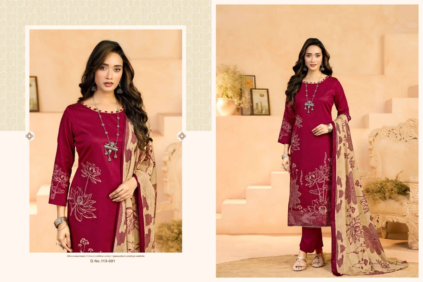 RADHIKA FASHION AZARA JESSIKA 3 JAM COTTON DRESS MATERIAL 4 PCS CATALOGUE