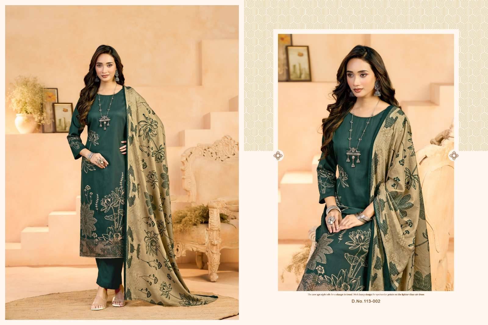 RADHIKA FASHION AZARA JESSIKA 3 JAM COTTON DRESS MATERIAL 4 PCS CATALOGUE