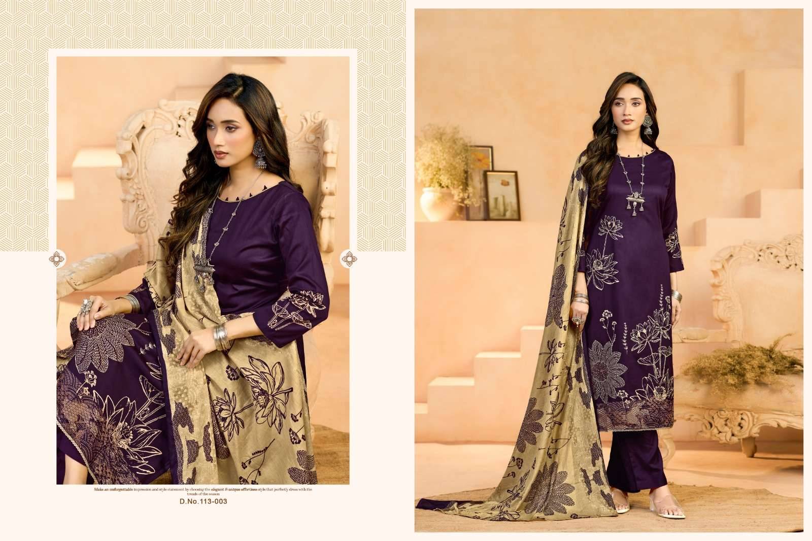 RADHIKA FASHION AZARA JESSIKA 3 JAM COTTON DRESS MATERIAL 4 PCS CATALOGUE