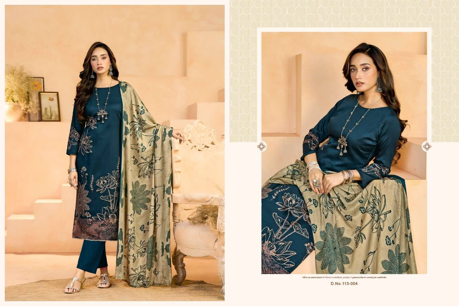 RADHIKA FASHION AZARA JESSIKA 3 JAM COTTON DRESS MATERIAL 4 PCS CATALOGUE