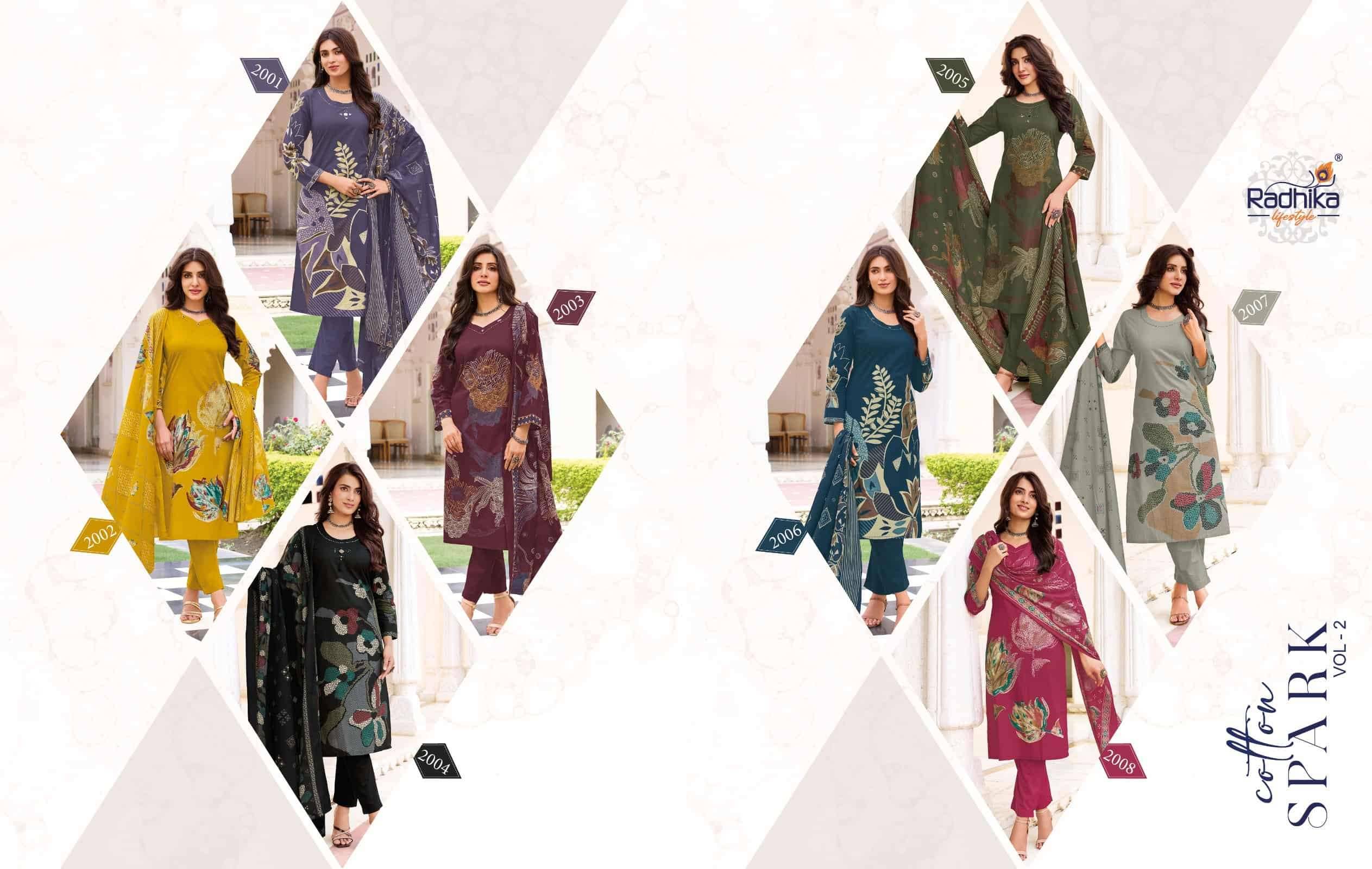Radhika Lifestyle Cotton Spark Vol 2 Exclusive Cotton 3 Pec Set 8 Pcs Catalog 