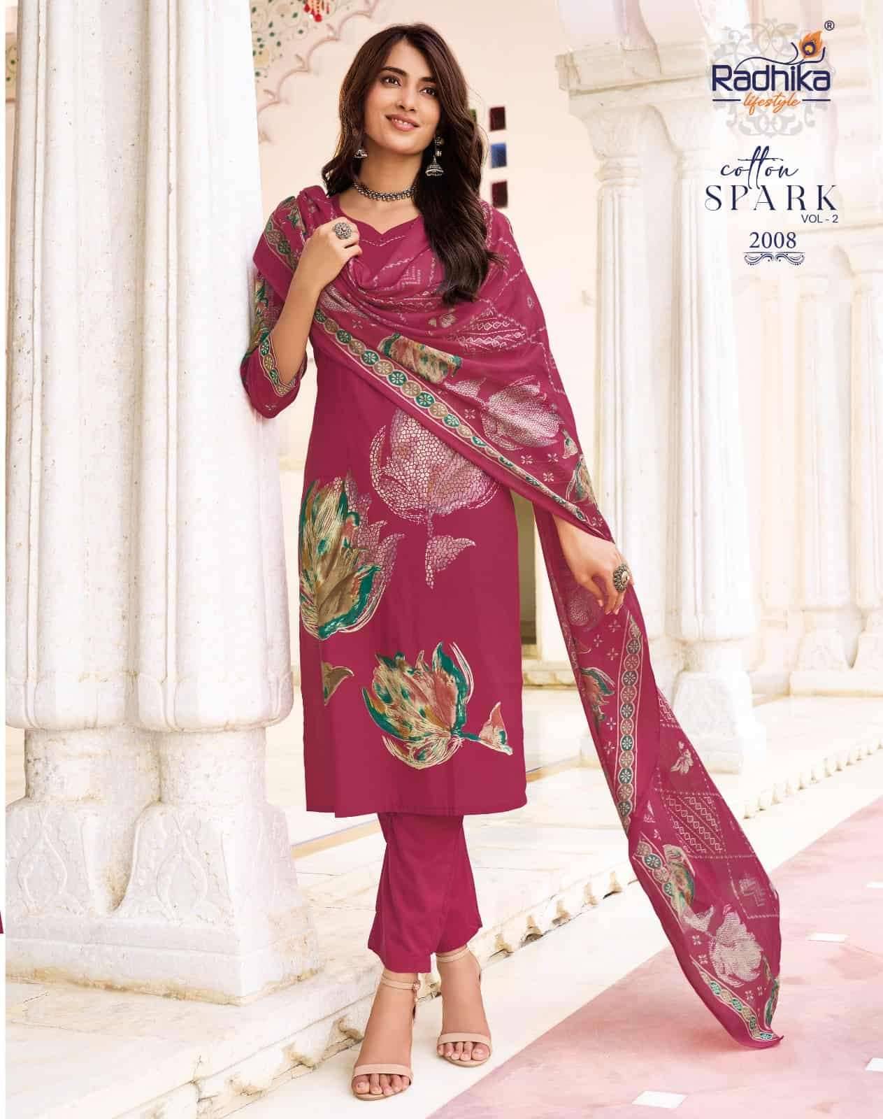 Radhika Lifestyle Cotton Spark Vol 2 Exclusive Cotton 3 Pec Set 8 Pcs Catalog 