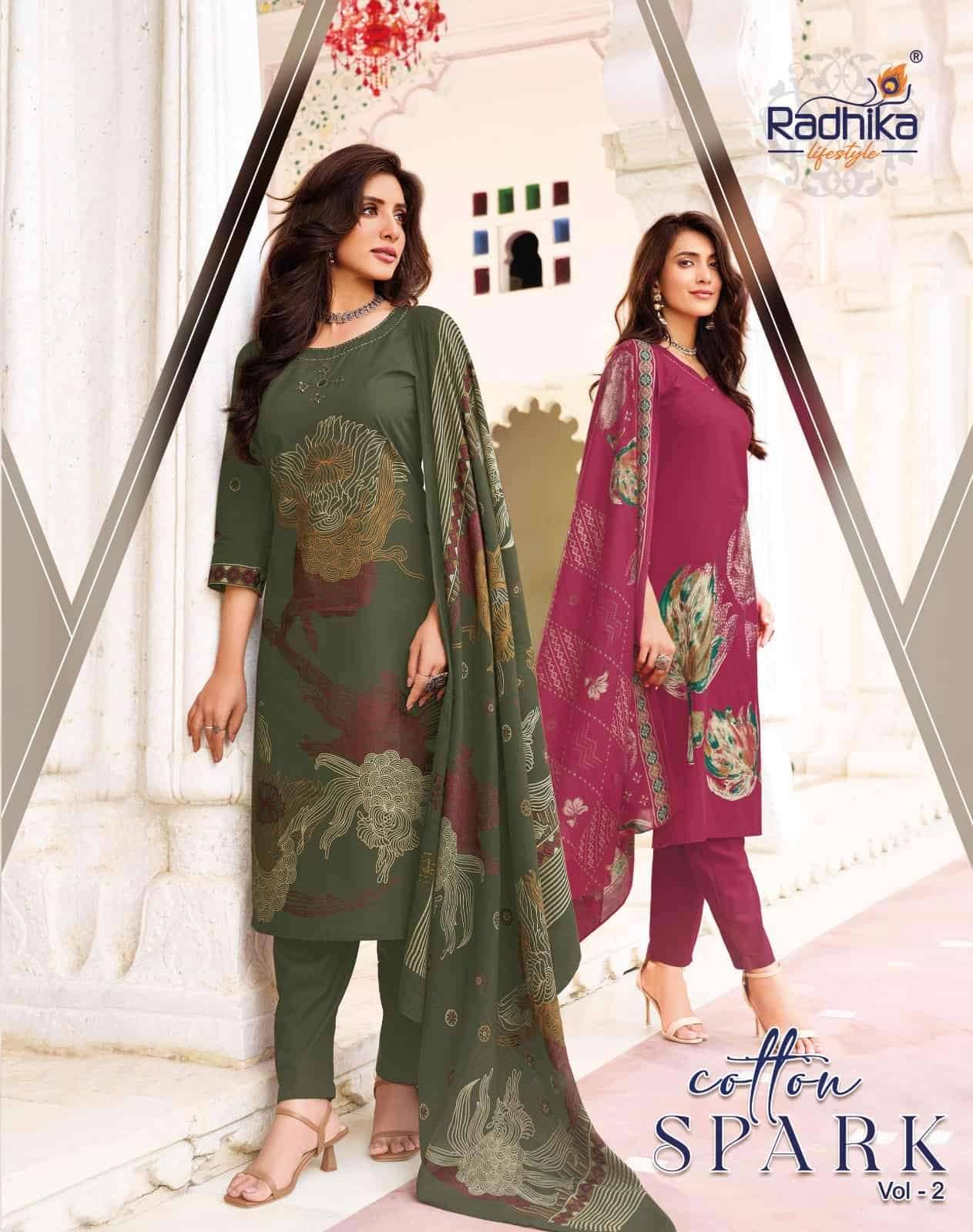 Radhika Lifestyle Cotton Spark Vol 2 Exclusive Cotton 3 Pec Set 8 Pcs Catalog 