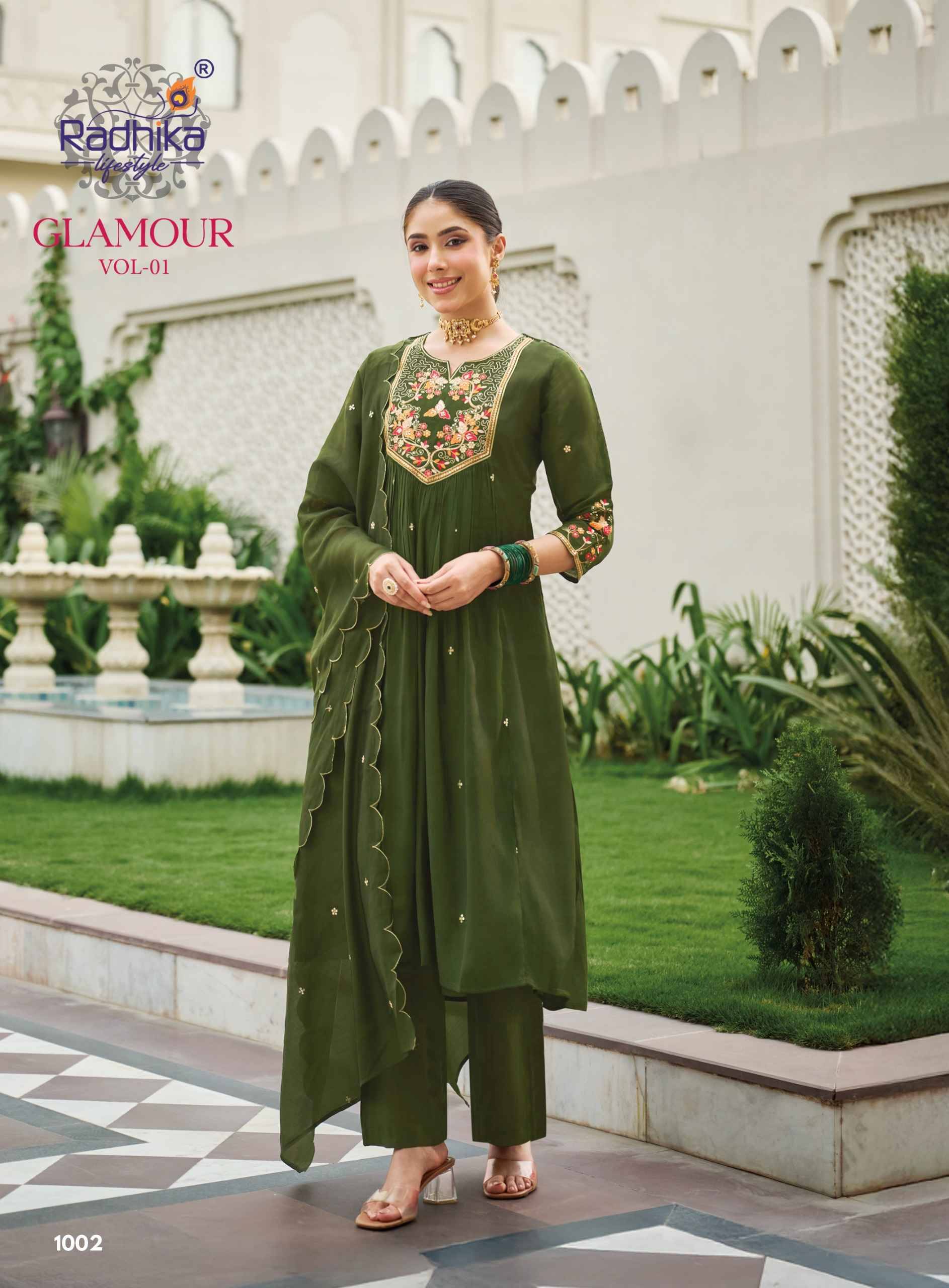 Radhika Lifestyle Glamour Vol 1 Mul Chanderi Kurti Combo 6 pcs Catalog