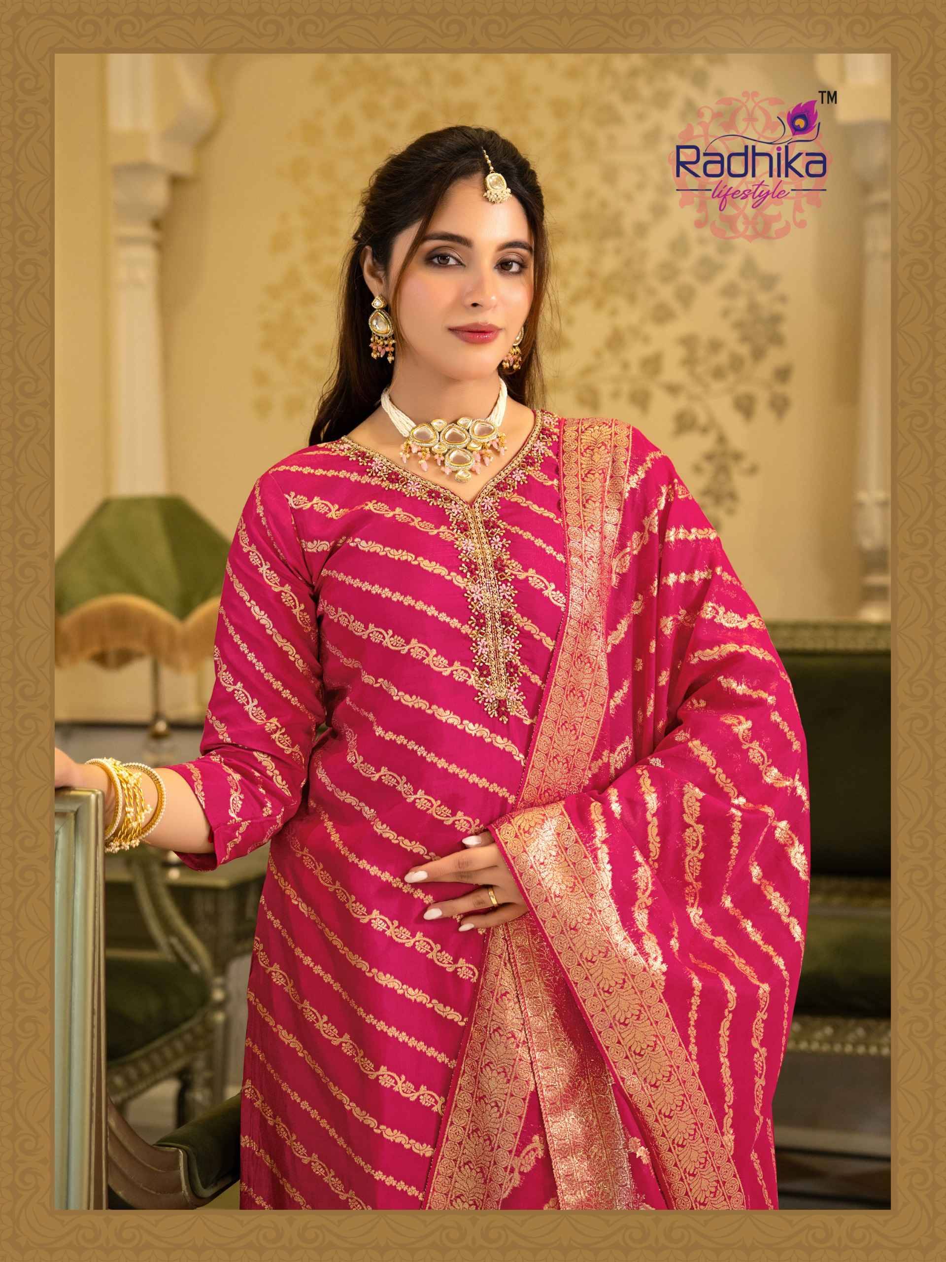 Radhika Lifestyle Rang Vol 2 Dola Silk Jacquard Kurtis  6 pcs Catalog