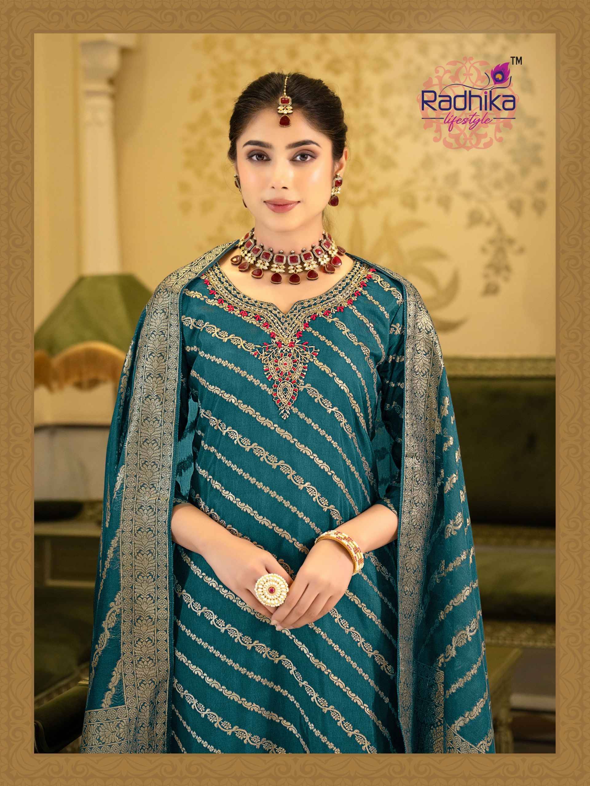 Radhika Lifestyle Rang Vol 2 Dola Silk Jacquard Kurtis  6 pcs Catalog