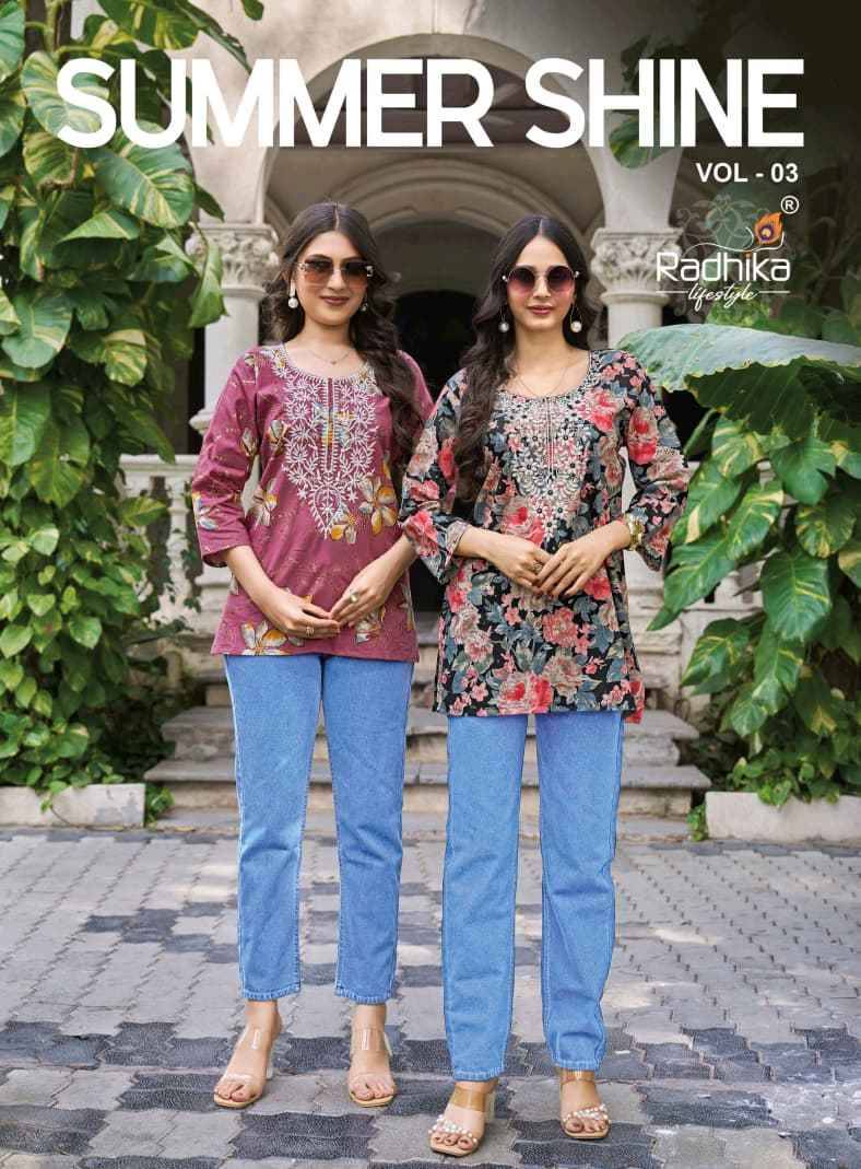 Radhika Lifestyle Summer Shine Vol 3 Cotton Kurti 8 pcs Catalogue