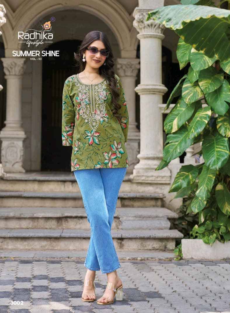 Radhika Lifestyle Summer Shine Vol 3 Cotton Kurti 8 pcs Catalogue
