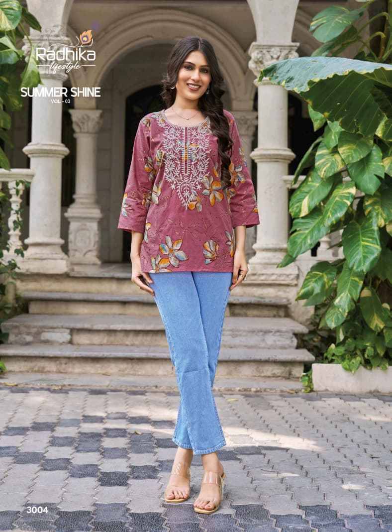 Radhika Lifestyle Summer Shine Vol 3 Cotton Kurti 8 pcs Catalogue