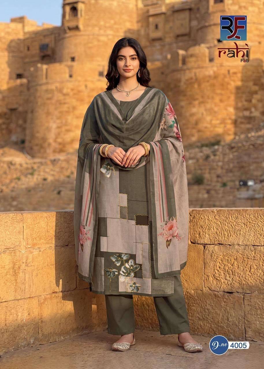 Rahi Fab Rising Gold Vol 4 Pure Cotton Dress Material 8 Pcs Catalog