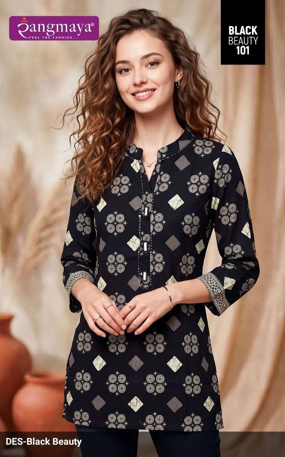 Rangmaya Black Beauty Premium Wear Short Tops Catalog Exporters