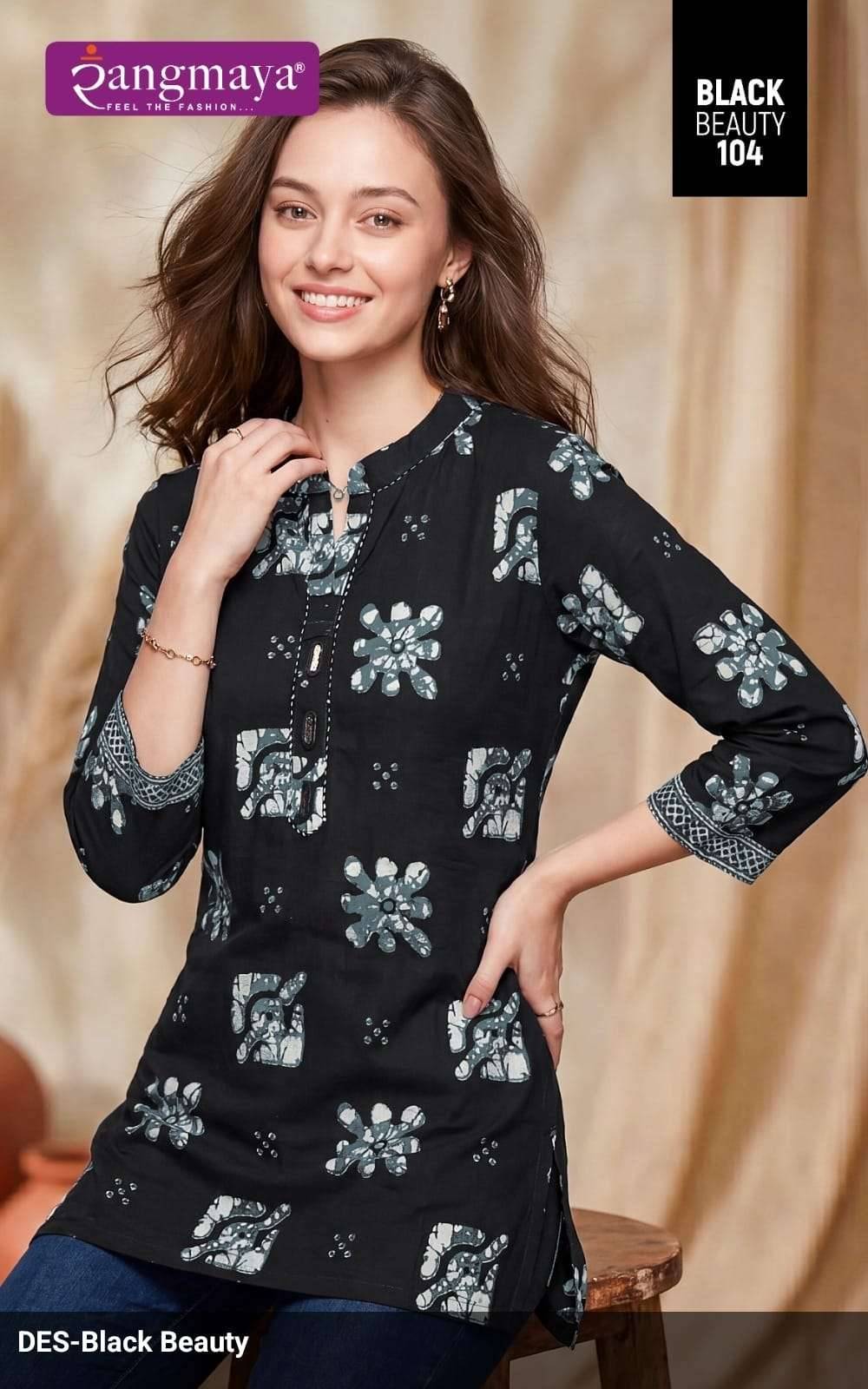 Rangmaya Black Beauty Premium Wear Short Tops Catalog Exporters