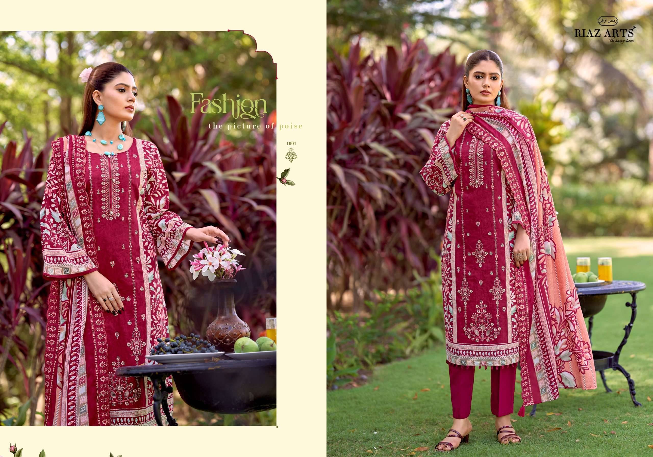 Riaz Arts Bin Saeed Vol 18 Lawn Cotton Dress Material 6 pcs Catalog