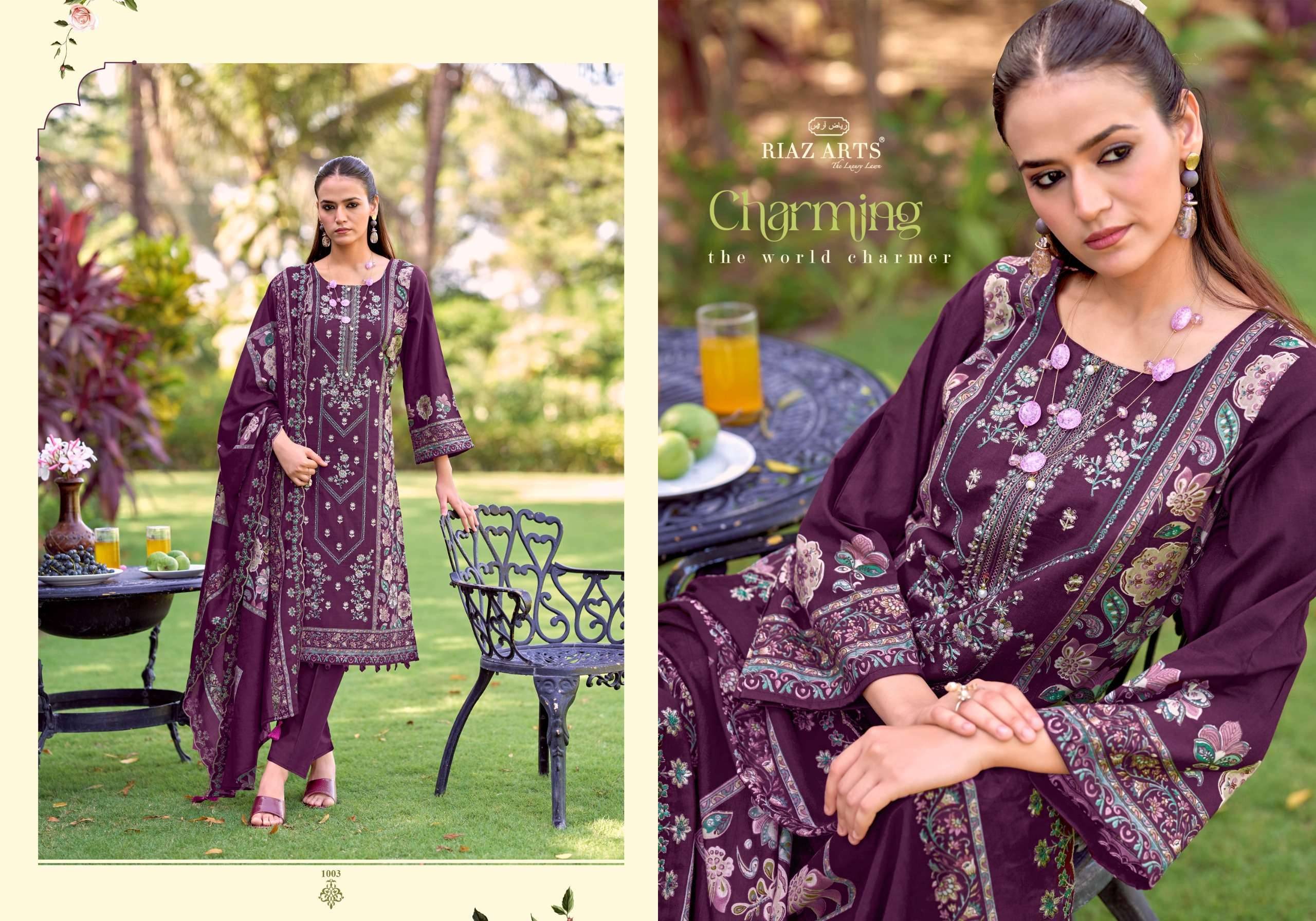Riaz Arts Bin Saeed Vol 18 Lawn Cotton Dress Material 6 pcs Catalog