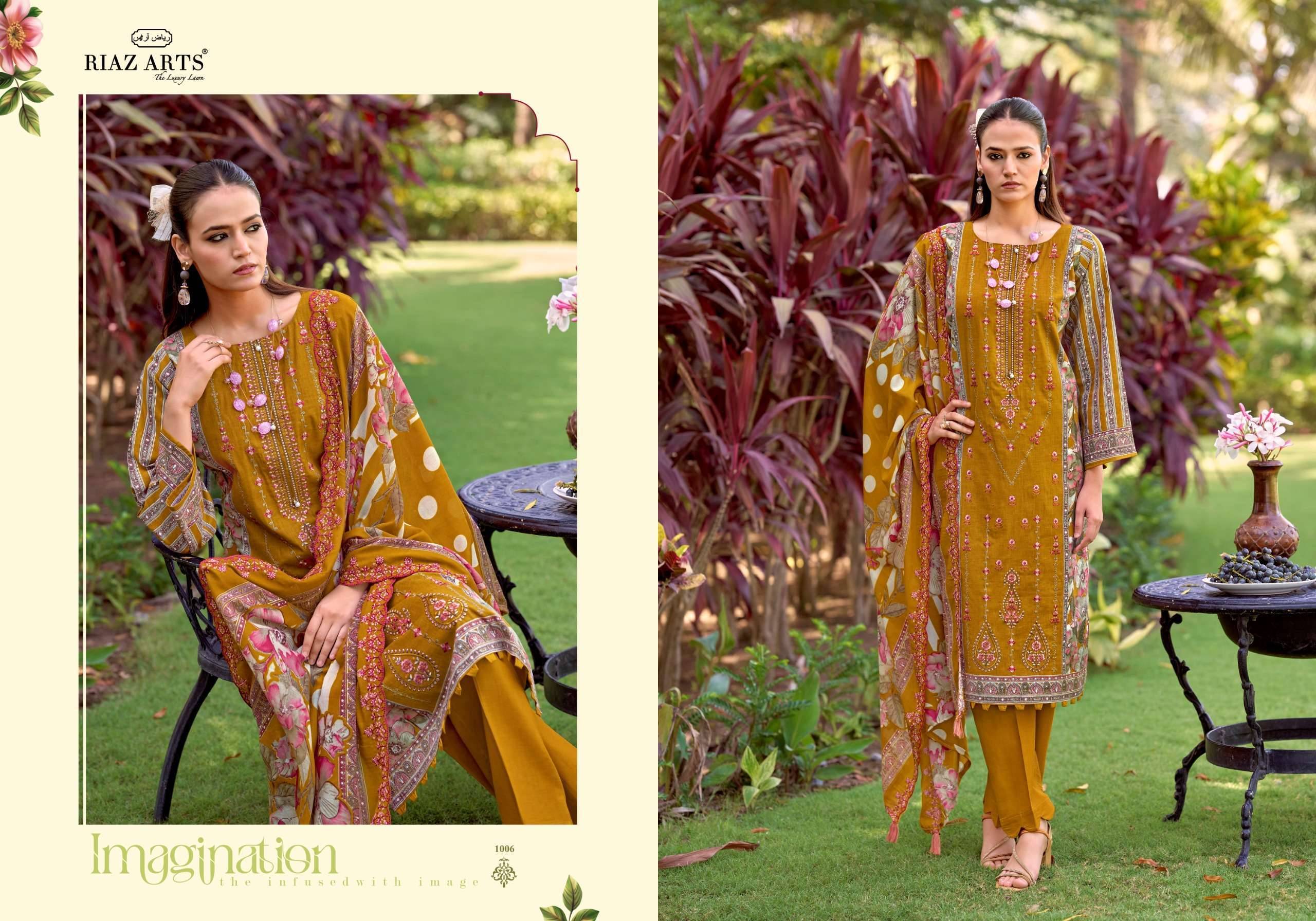 Riaz Arts Bin Saeed Vol 18 Lawn Cotton Dress Material 6 pcs Catalog