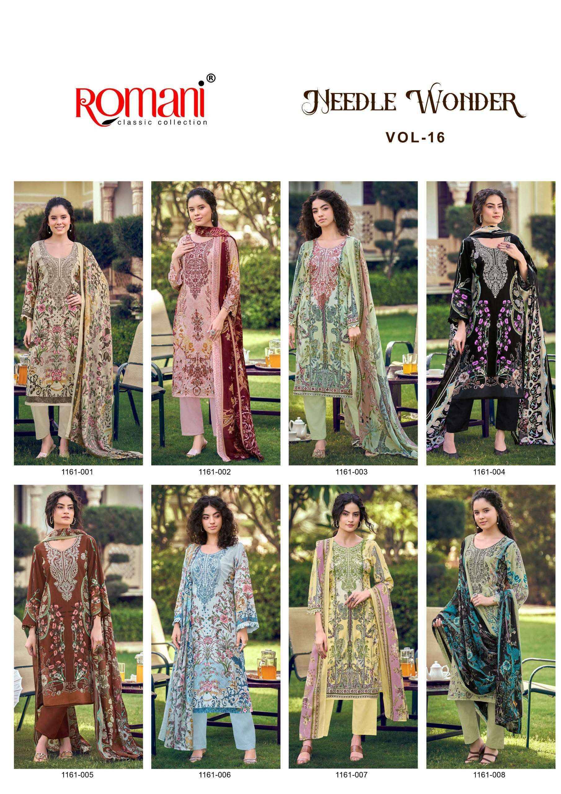 Romani Needle Wonder Vol 16 Cotton Dress Material 8 pcs Catalog With Price