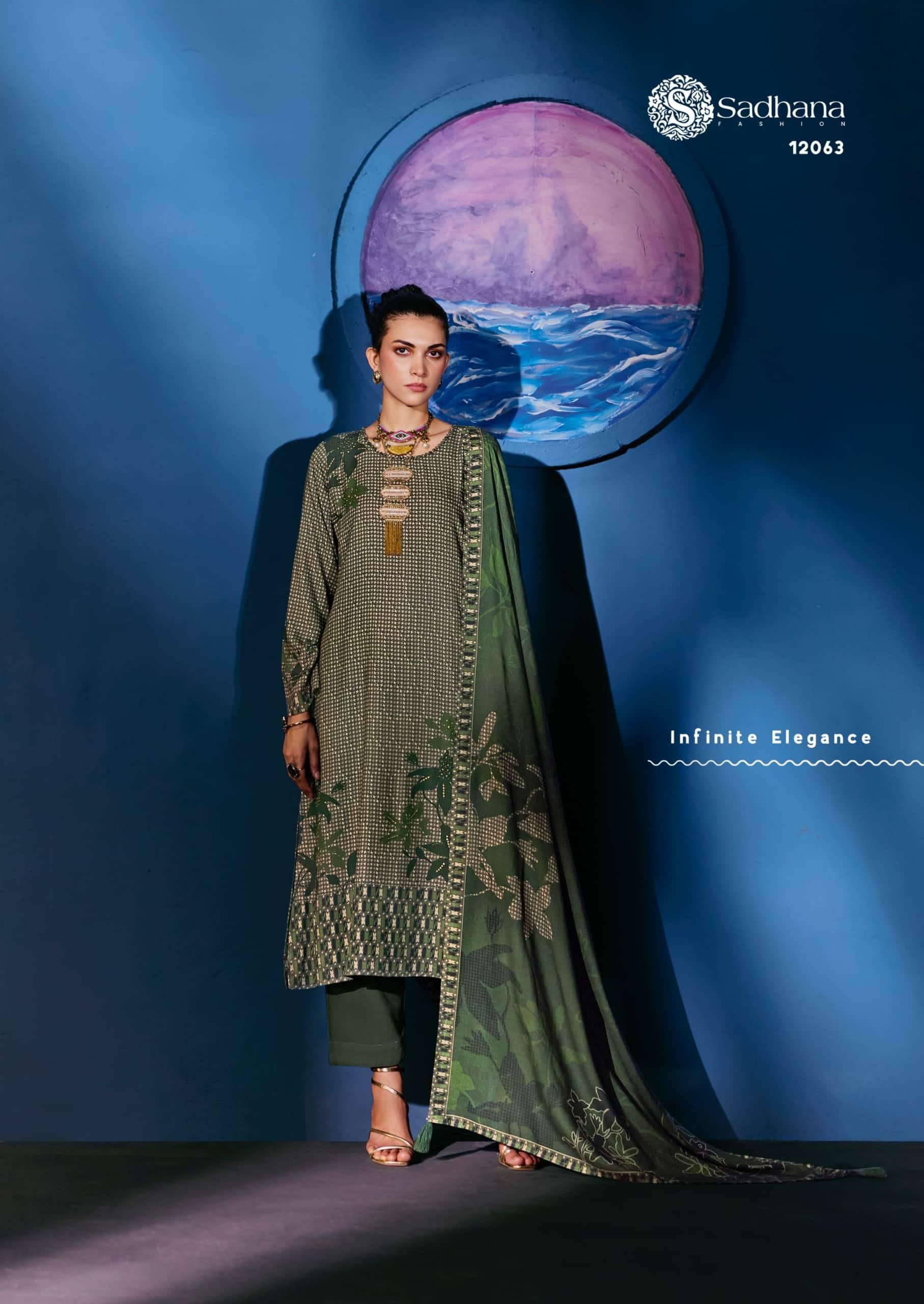 Sadhana Fashion Celestial Weave Digital Printed Pashmina Salwar Suit _Surat Wholesale Market 6 Pcs Catalog 