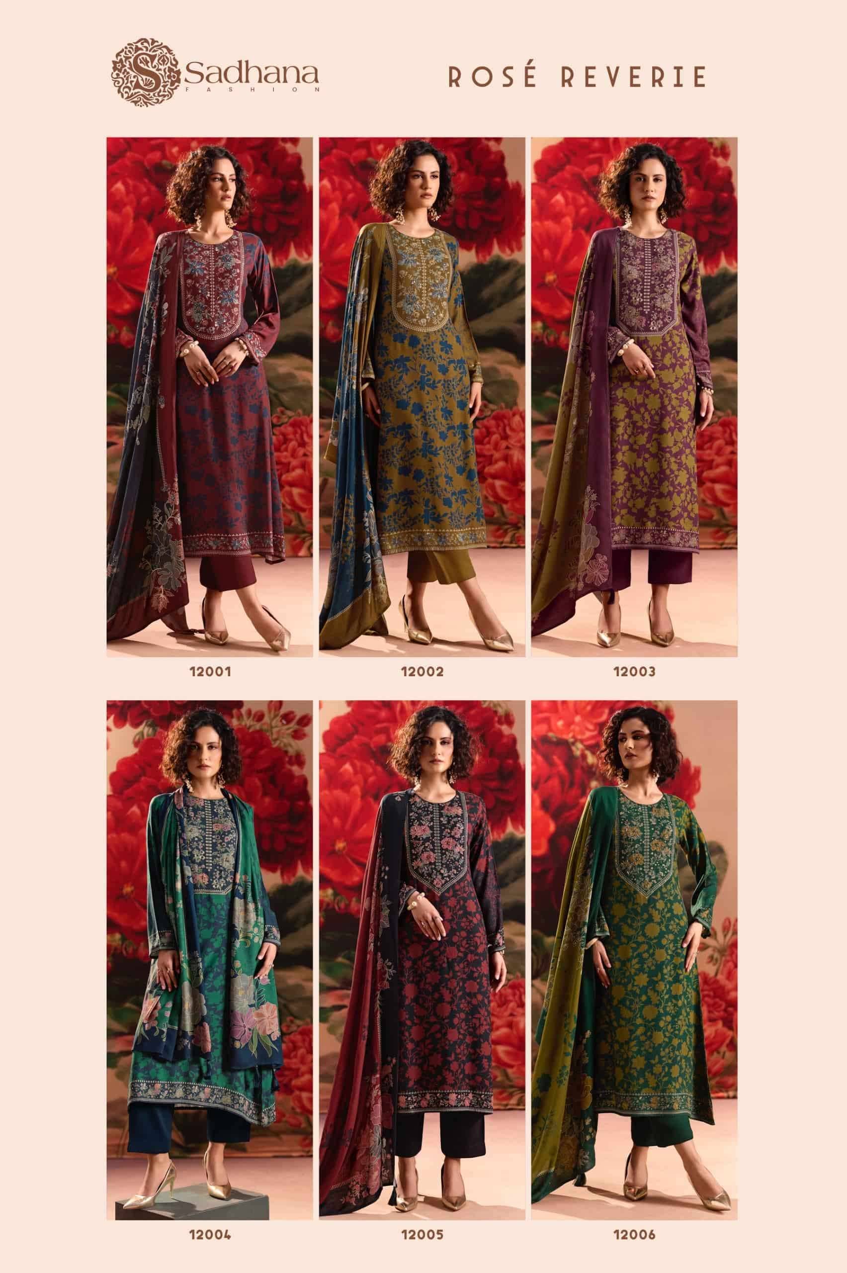 Sadhana Fashion Rose Reverie Pashmina Dress Material 6 Pcs Catalog