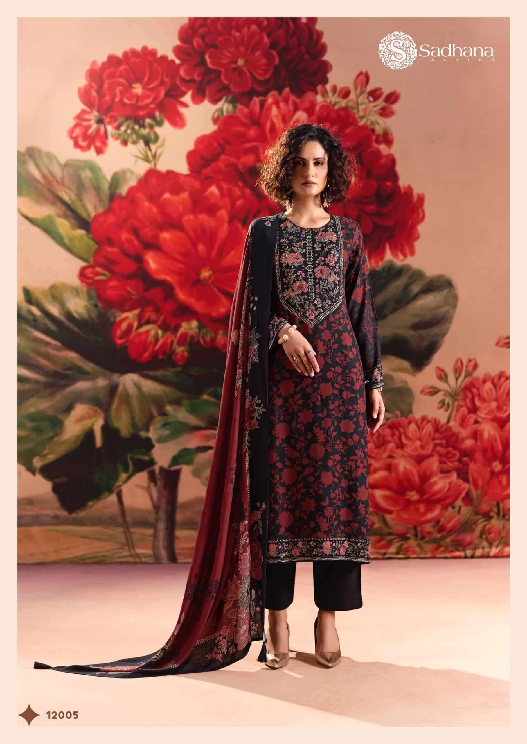 Sadhana Fashion Rose Reverie Pashmina Dress Material 6 Pcs Catalog