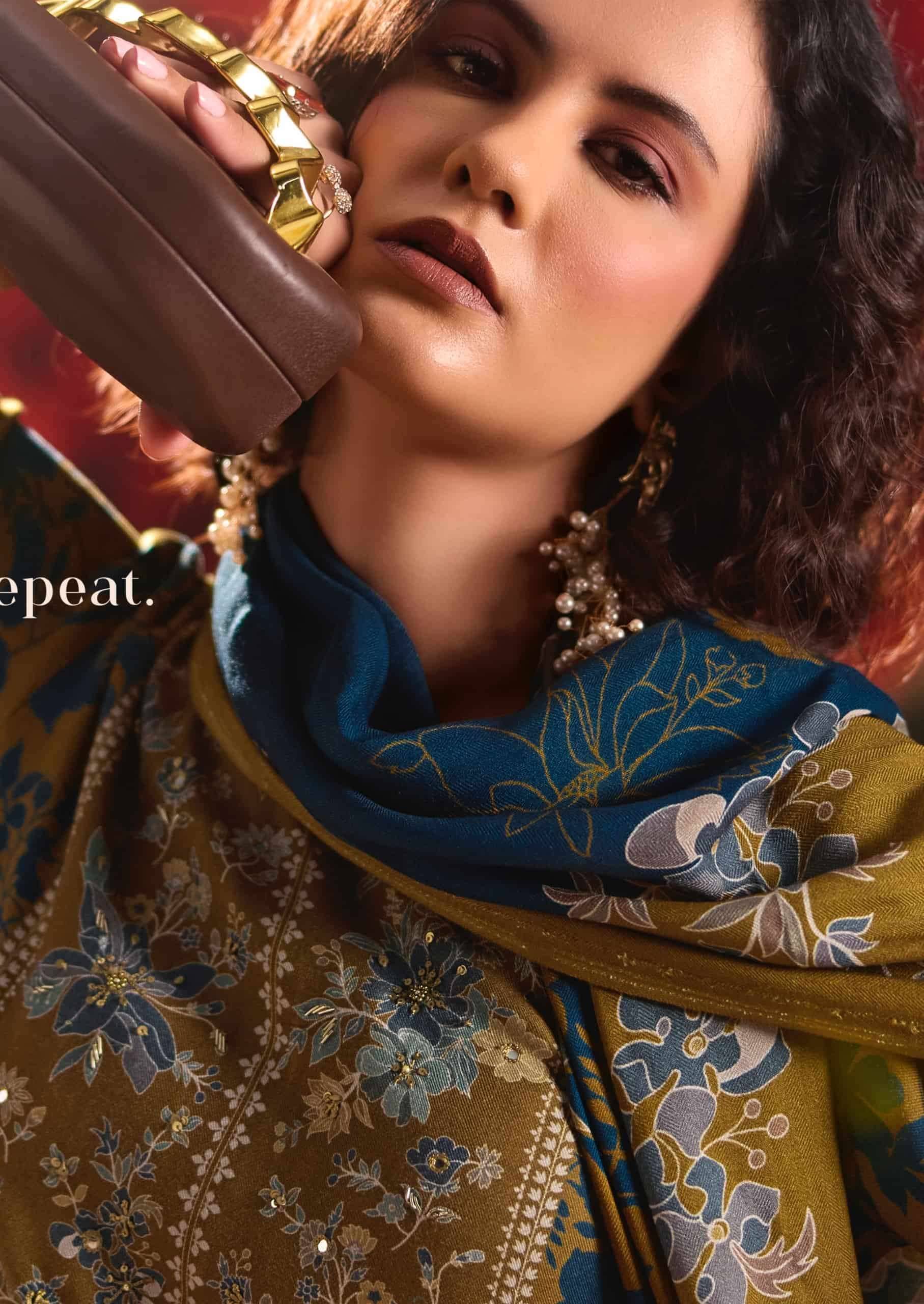 Sadhana Fashion Rose Reverie Pashmina Dress Material 6 Pcs Catalog