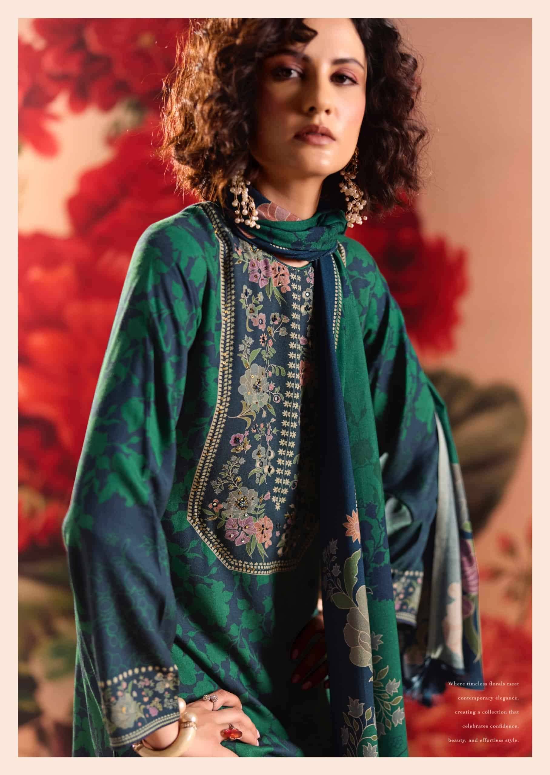 Sadhana Fashion Rose Reverie Pashmina Dress Material 6 Pcs Catalog