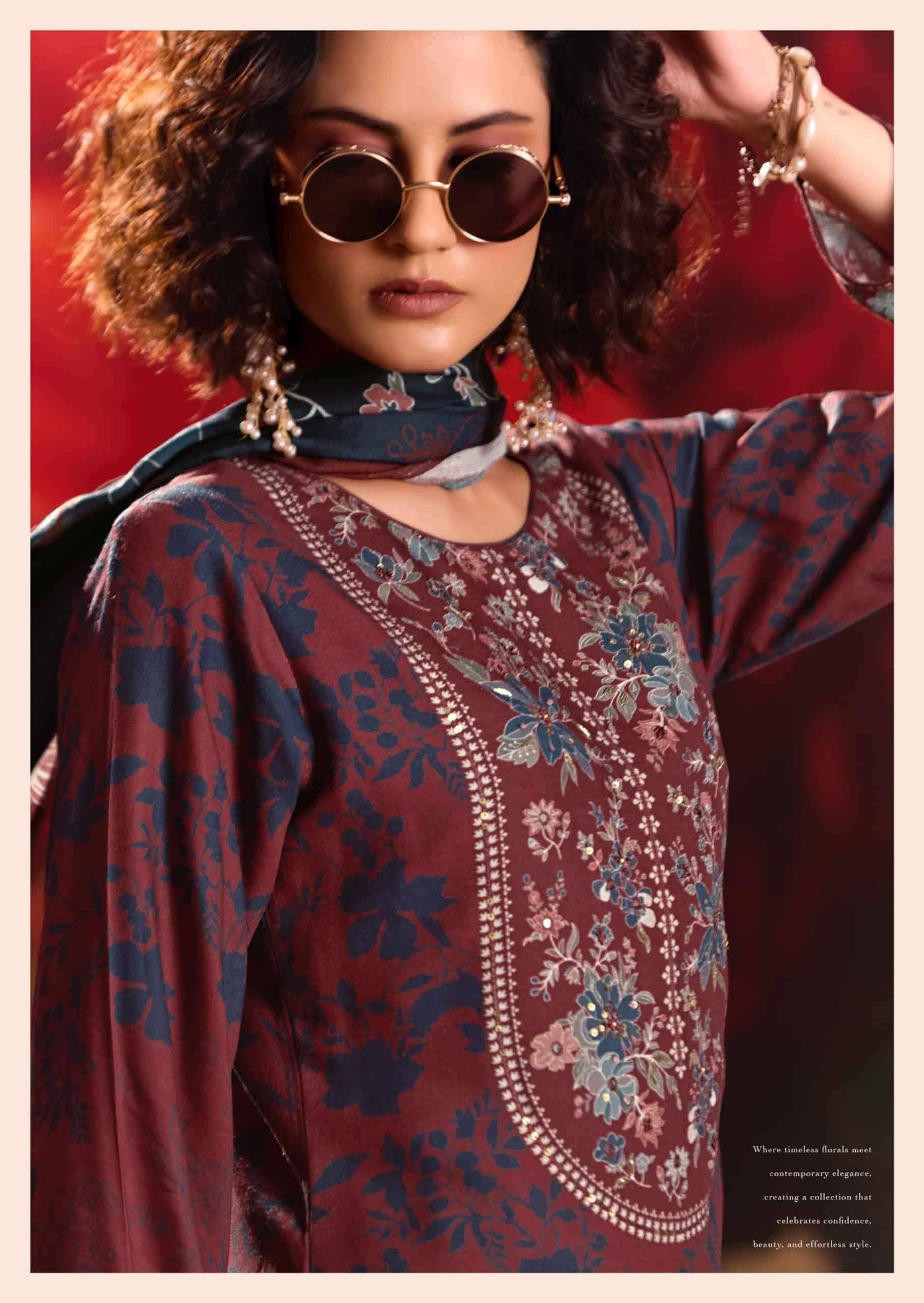 Sadhana Fashion Rose Reverie Pashmina Dress Material 6 Pcs Catalog