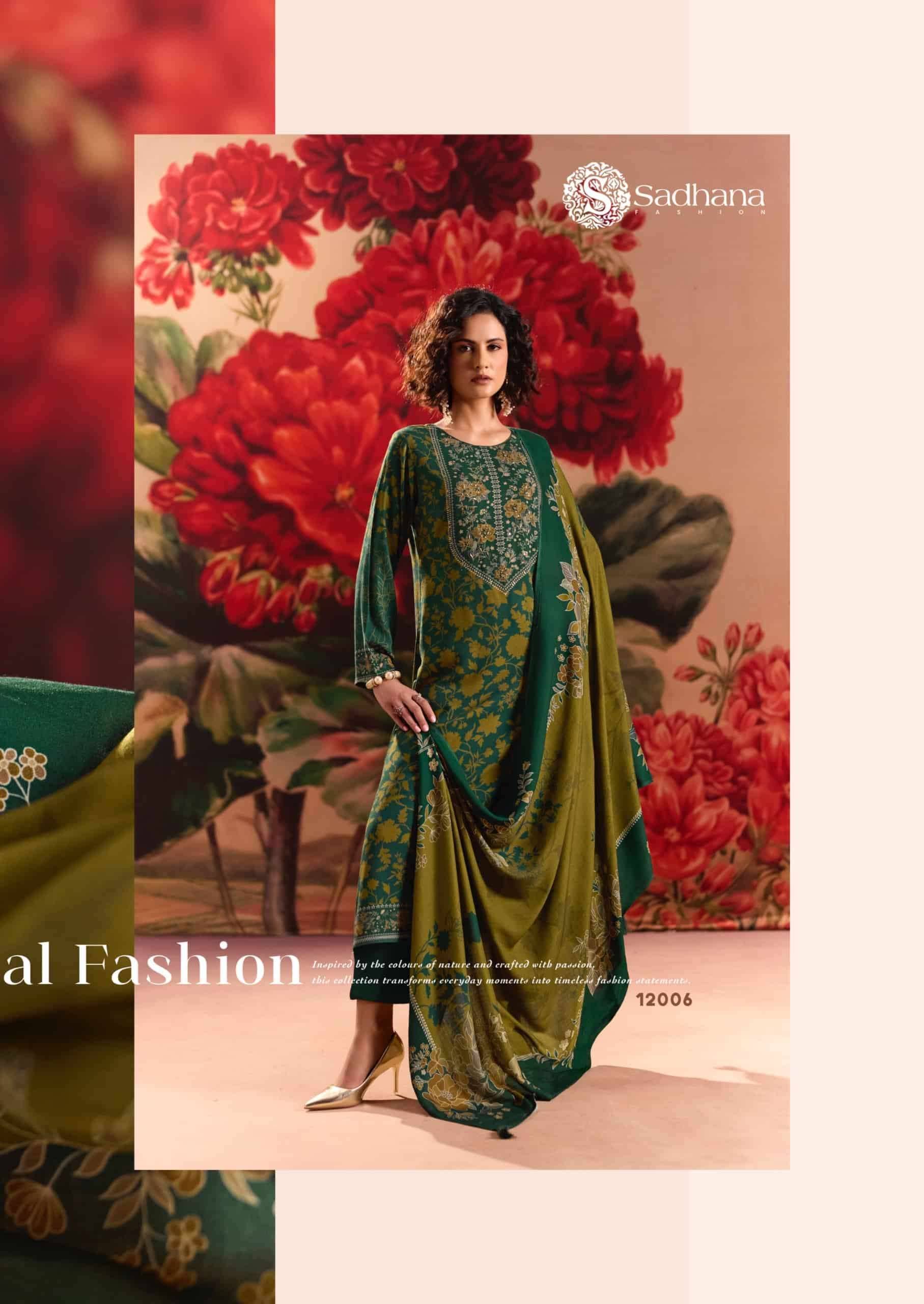 Sadhana Fashion Rose Reverie Pashmina Dress Material 6 Pcs Catalog