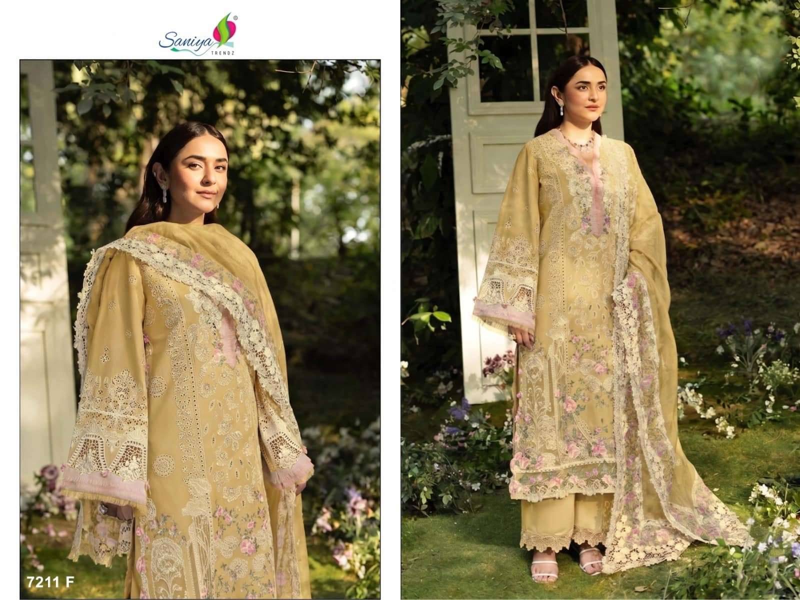 Saniya Trendz 7211 Efgh Chikankari Work Pakistani Suits 4 Pcs Catalog