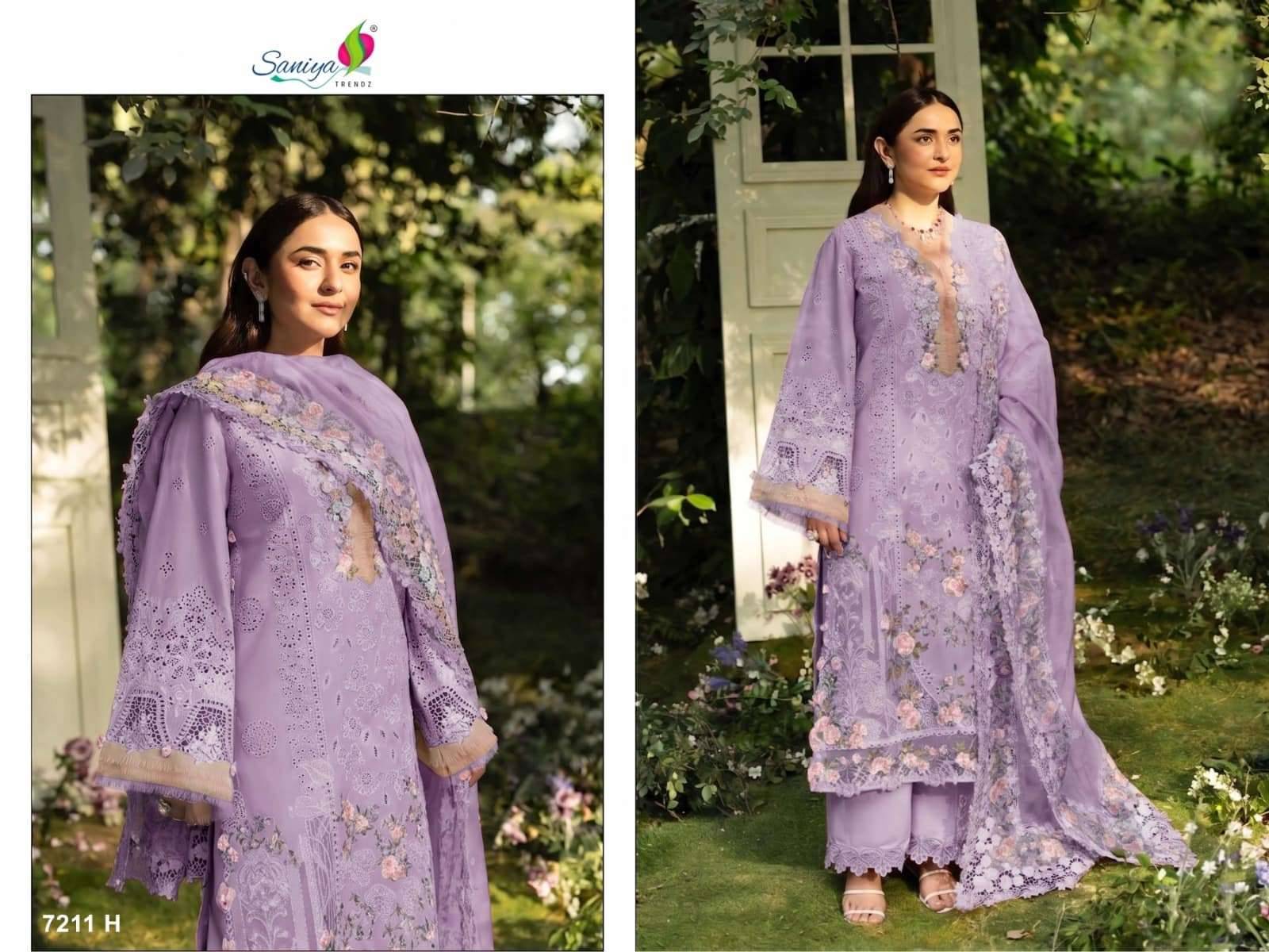 Saniya Trendz 7211 Efgh Chikankari Work Pakistani Suits 4 Pcs Catalog