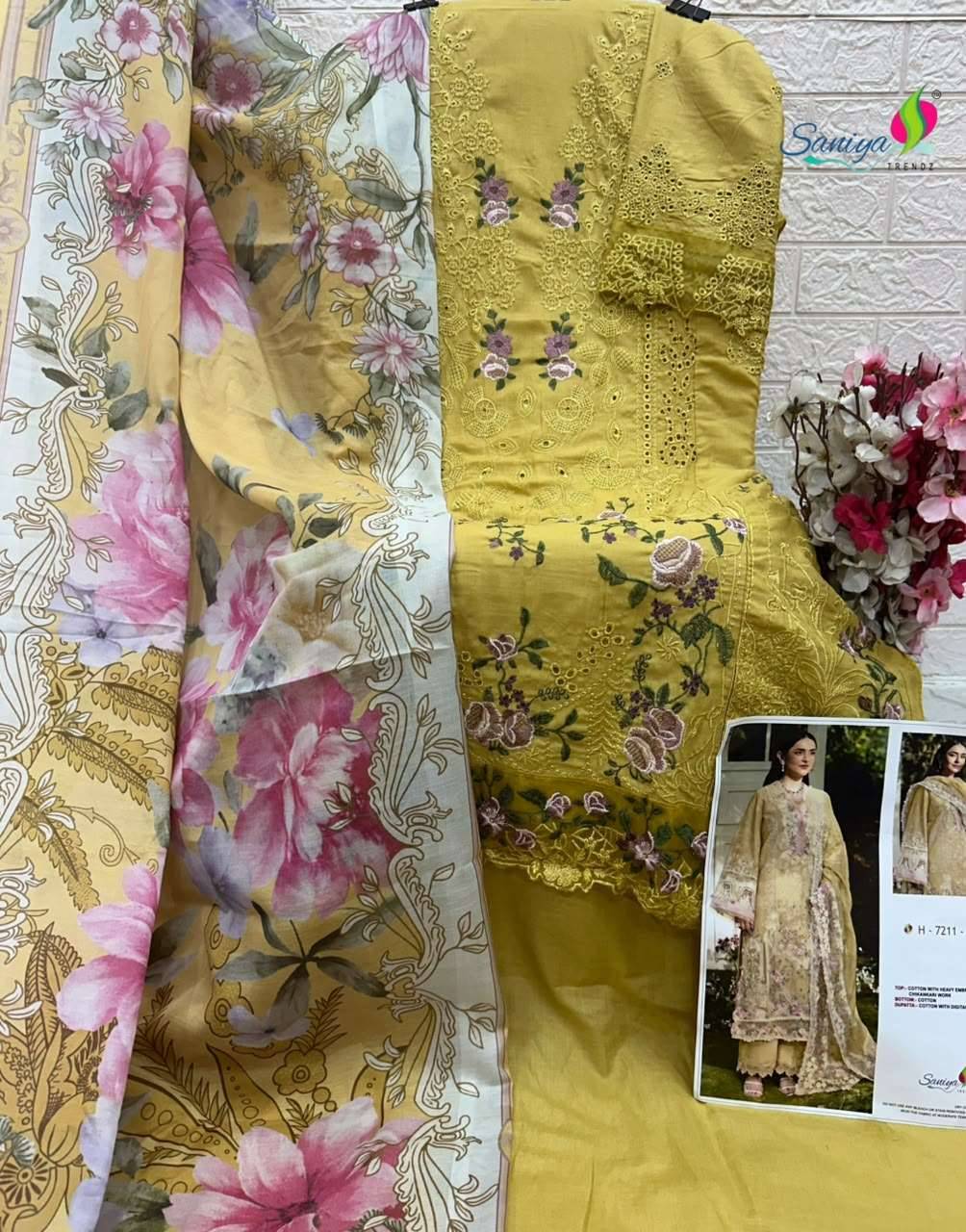 Saniya Trendz 7211 Efgh Chikankari Work Pakistani Suits 4 Pcs Catalog