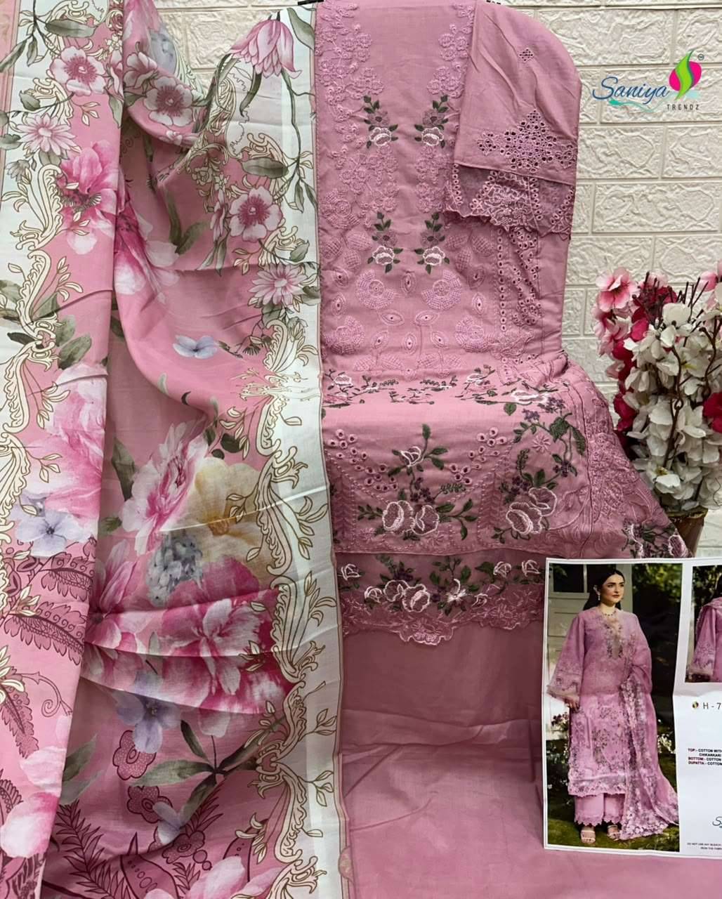 Saniya Trendz 7211 Efgh Chikankari Work Pakistani Suits 4 Pcs Catalog