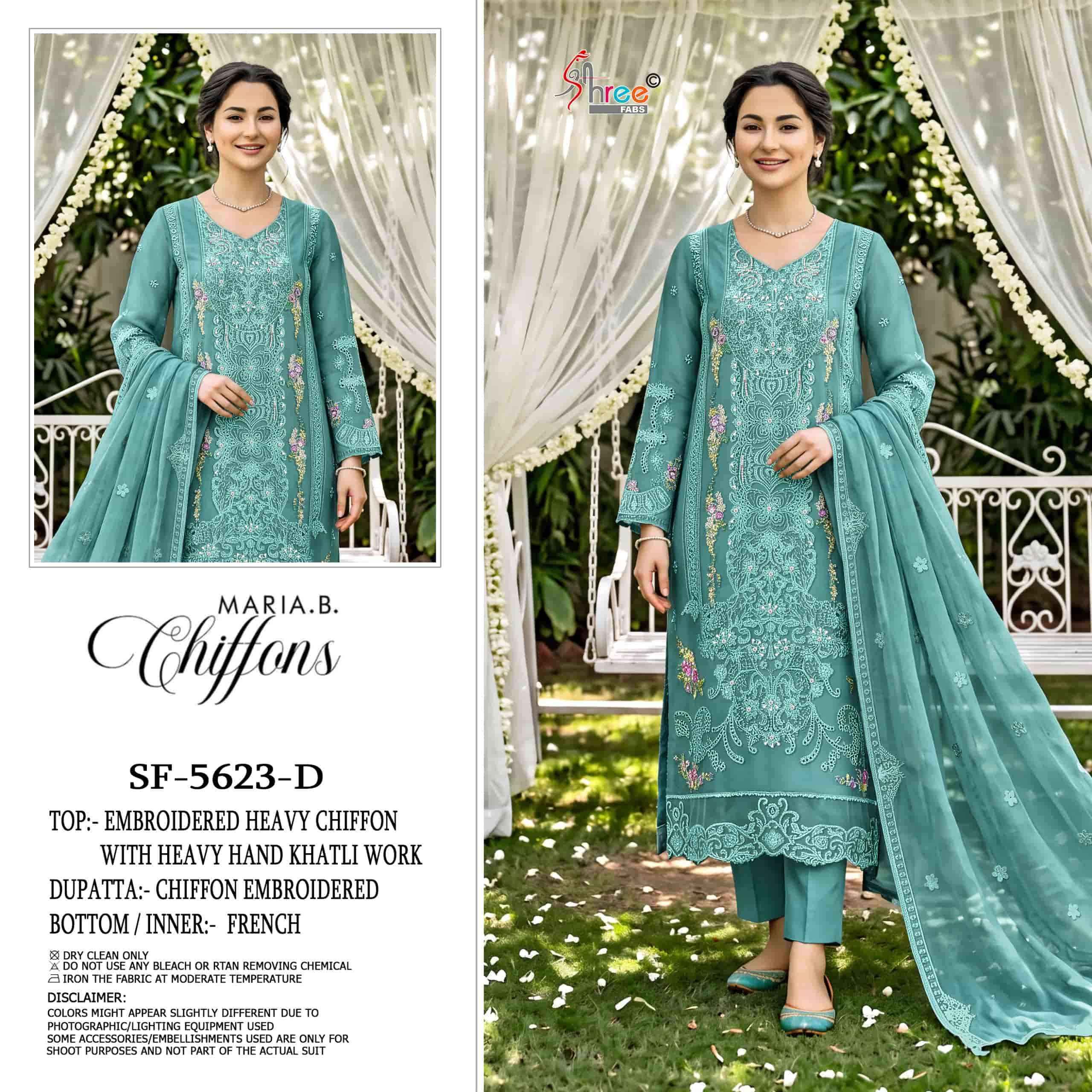 Shree Fabs Sf 5623 Abcd Designer Work Pakistani Chiffon Suit 4pcs set