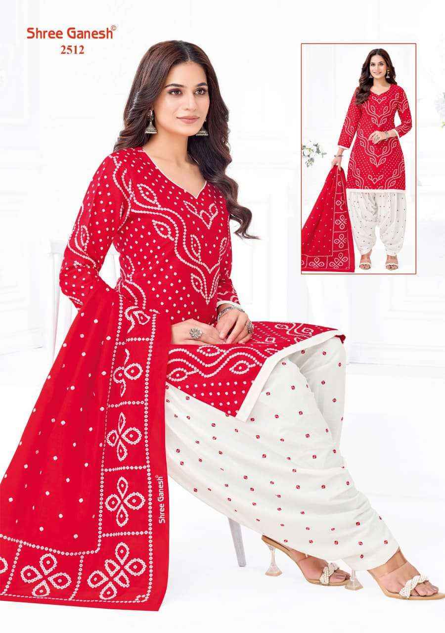 Shree Ganesh Bandhani Vol 5 Readymade Cotton Patiyala Suit 15 Pcs Catalogue