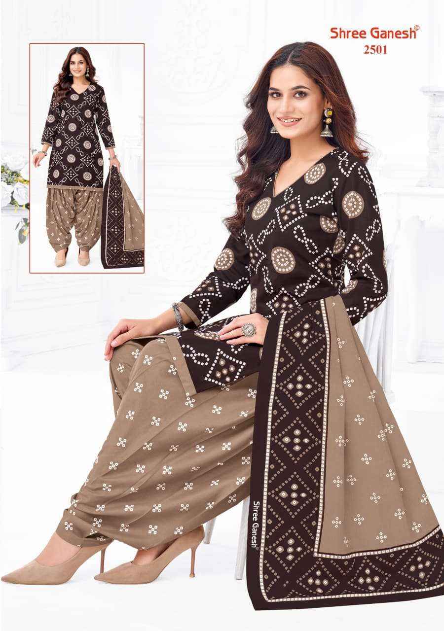 Shree Ganesh Bandhani Vol 5 Readymade Cotton Patiyala Suit 15 Pcs Catalogue